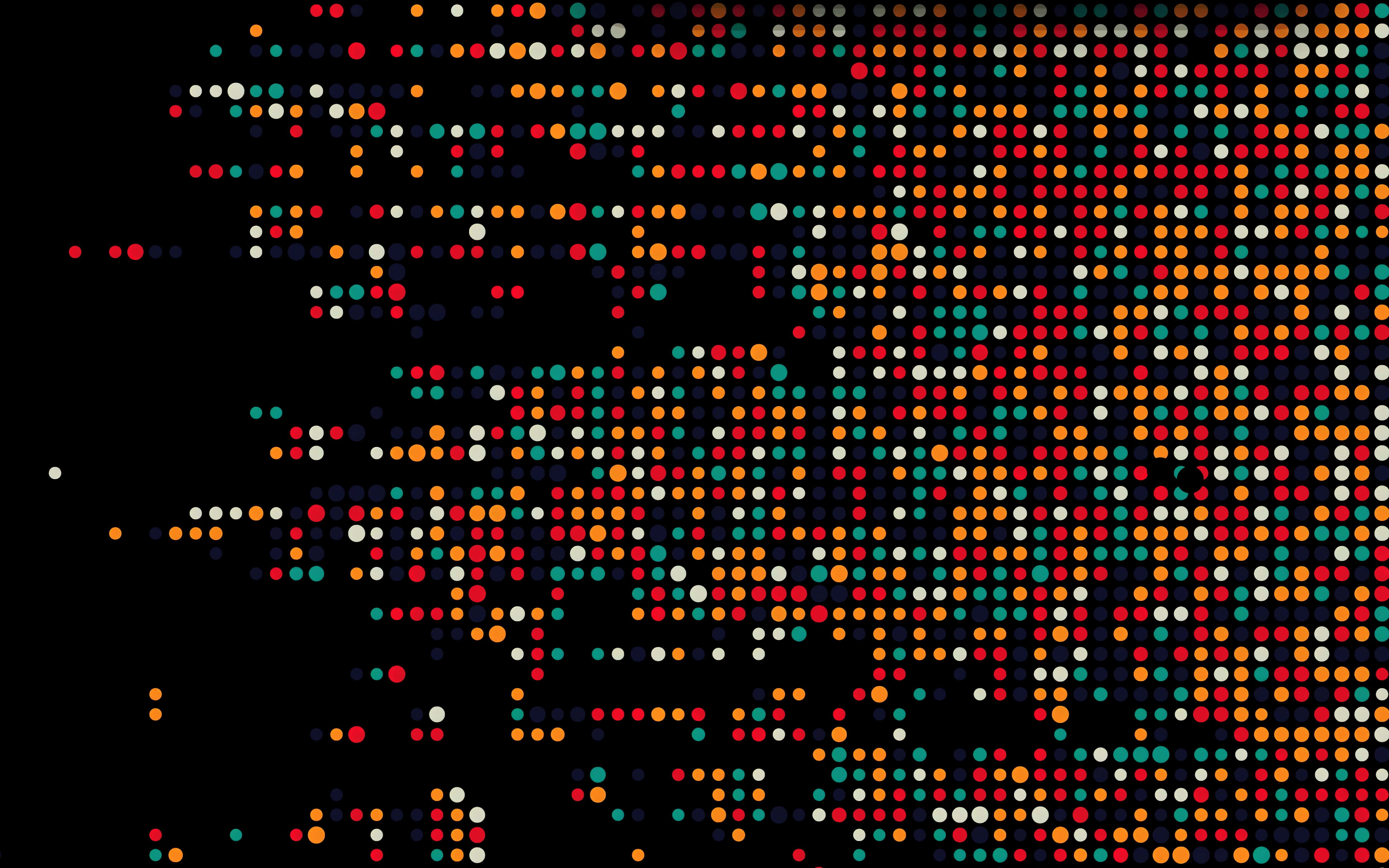 colorful abstract dot pattern, multicolored dots, diagonally, 5K Desktop Wallpaper
