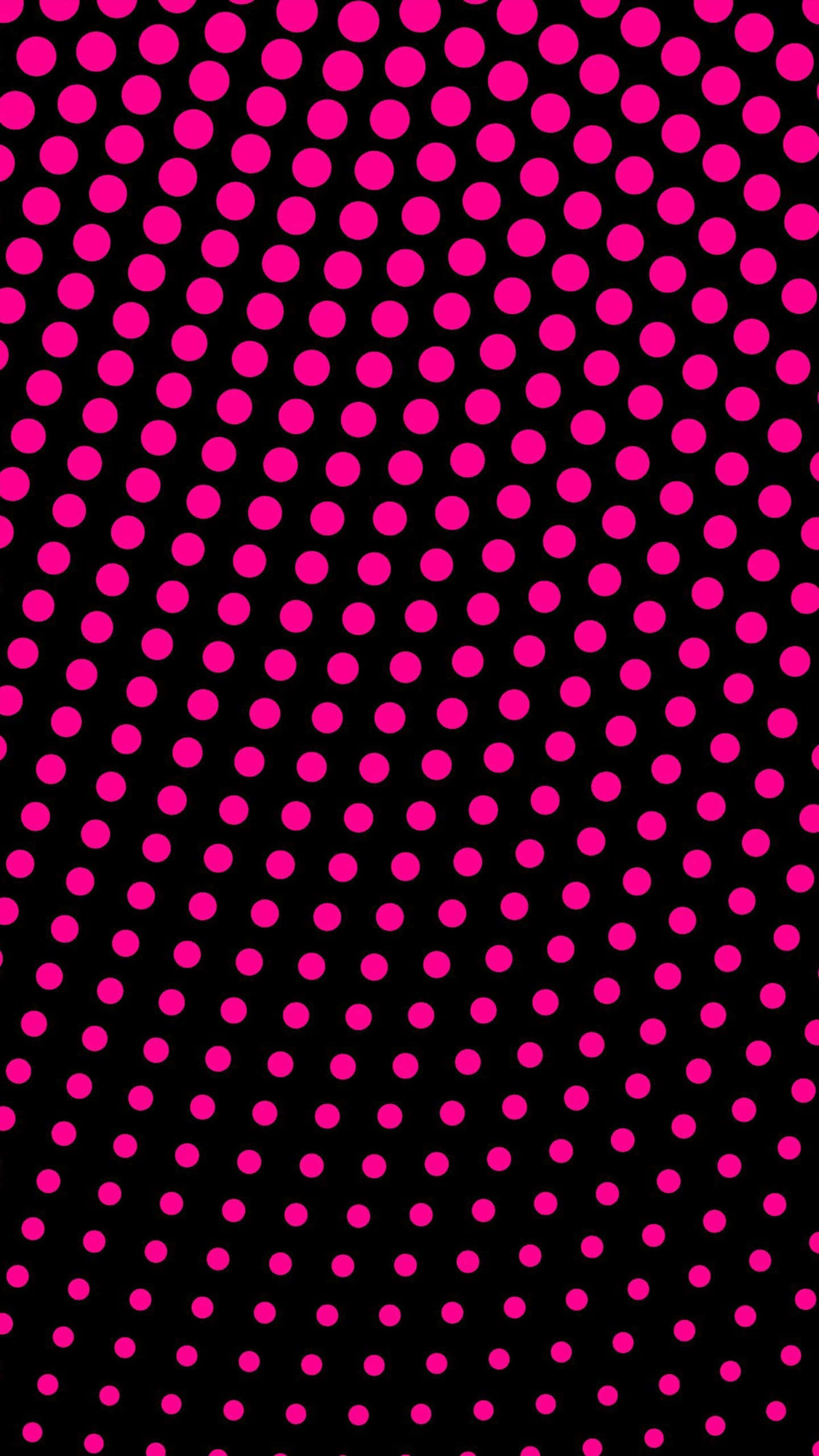 pink polka dots, black background, bold geometric pattern, 2K Phone Wallpaper