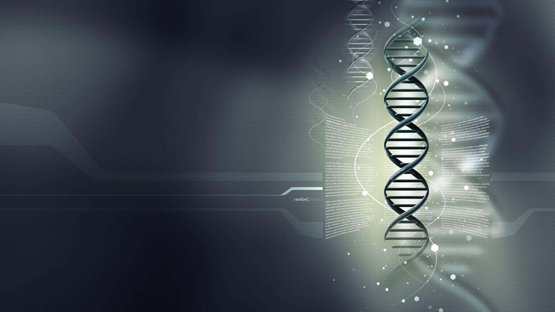 abstract d n a technology background, glowing double helix DNA strand, futuristic digital interface, Full HD Desktop Wallpaper