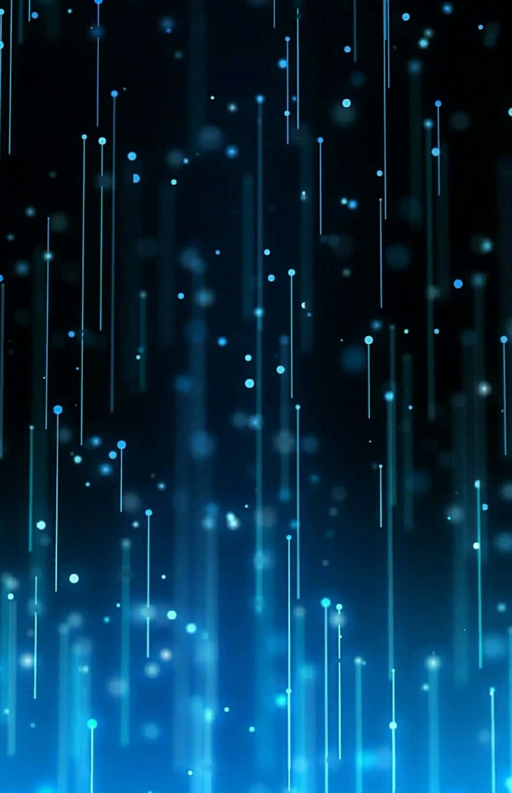 Digital Rain, glowing blue light particles, dark gradient background, HD Phone Wallpaper