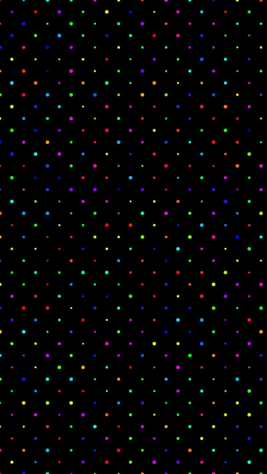 colorful dots pattern, black background, tiny multicolored dots, HD Phone Wallpaper