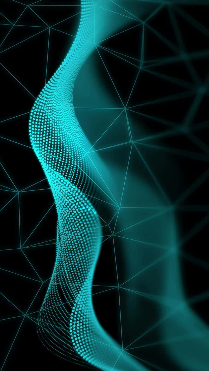 neon wave, teal, dots, HD Phone Wallpaper