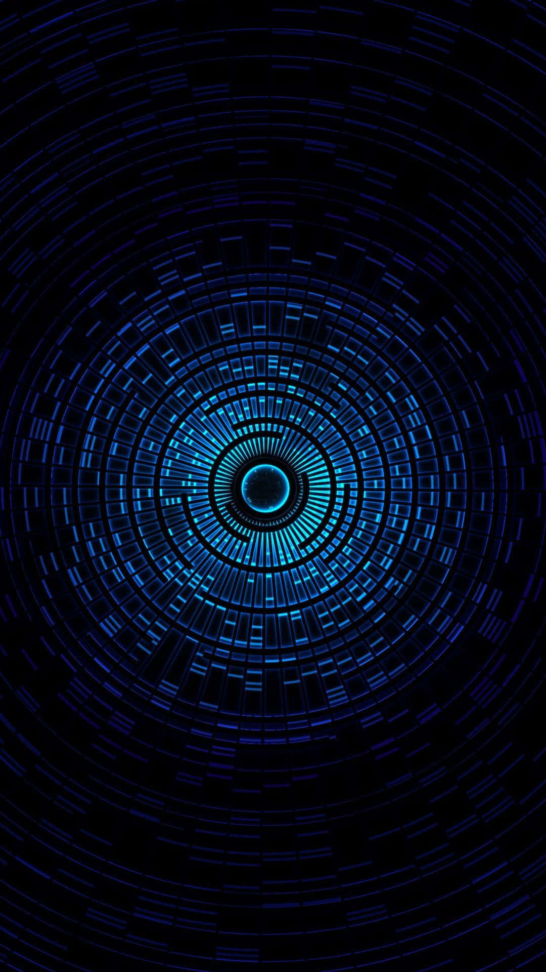 glowing blue lines, black void, digital tunnel, Full HD Phone Wallpaper