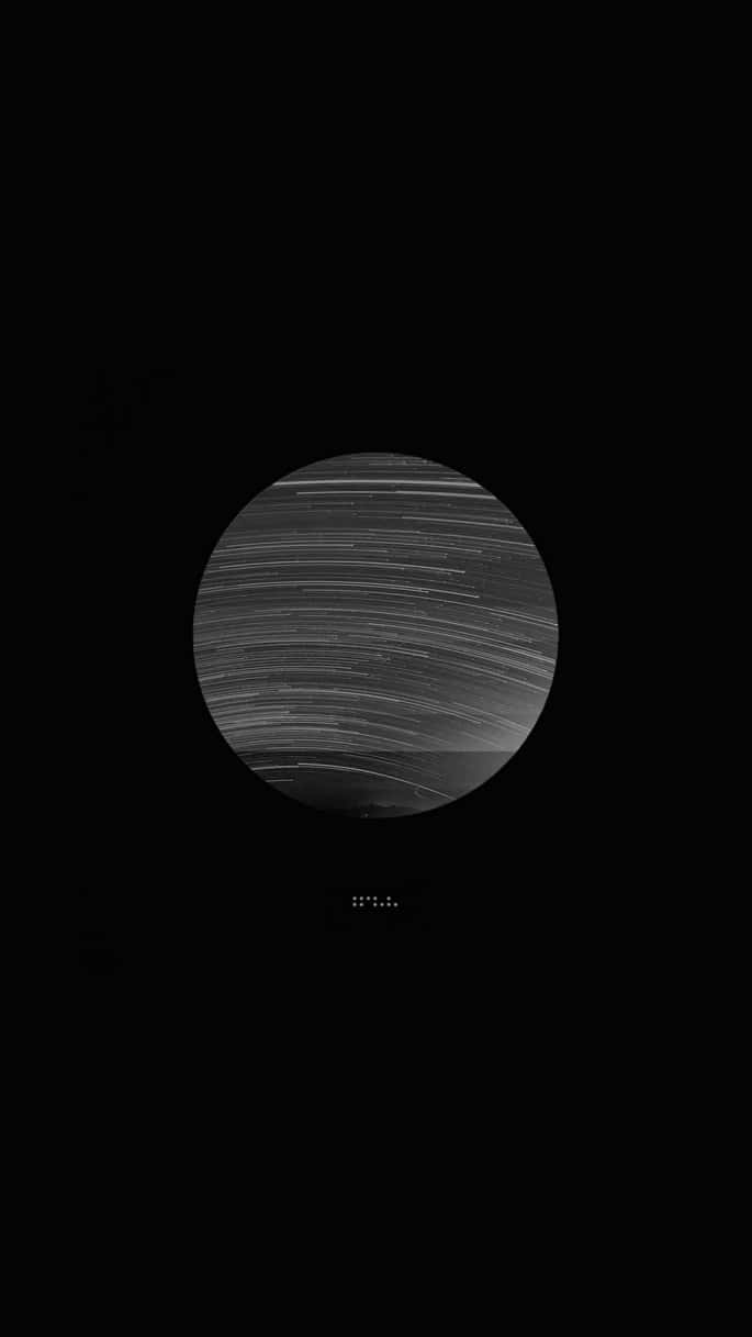 abstract monochrome sphere, circular frame, swirling star trails, SD Phone Wallpaper