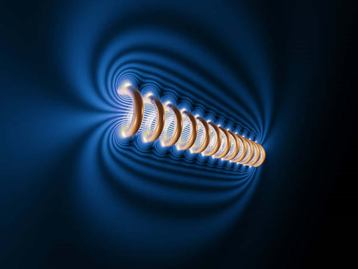 magnetic field, golden spiral tunnel, radiant light pulses, SD Desktop Wallpaper