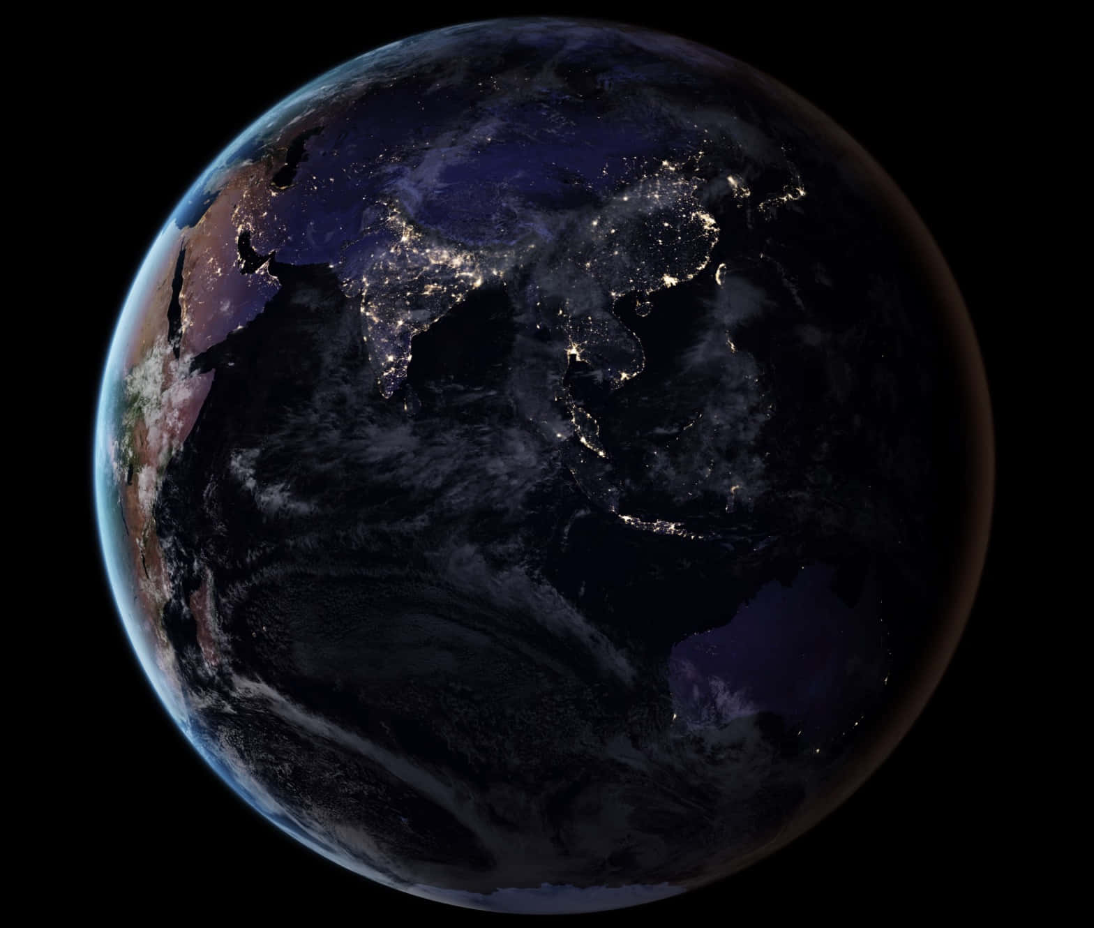 Earth, outer space, city lights, HD Desktop Wallpaper