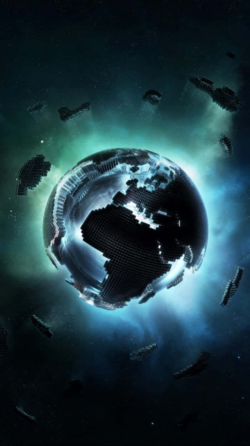 digital art, fragmented planet, space, HD Phone Wallpaper