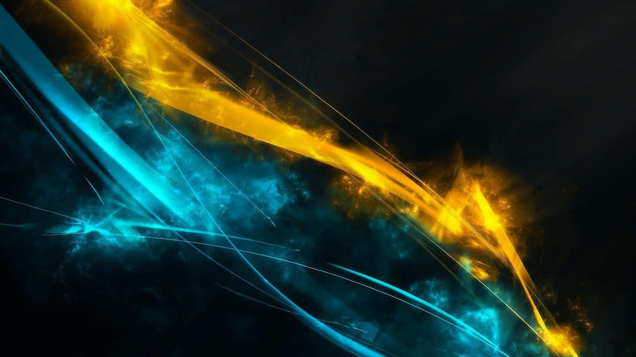 blue, yellow, energy flow, HD Desktop Wallpaper