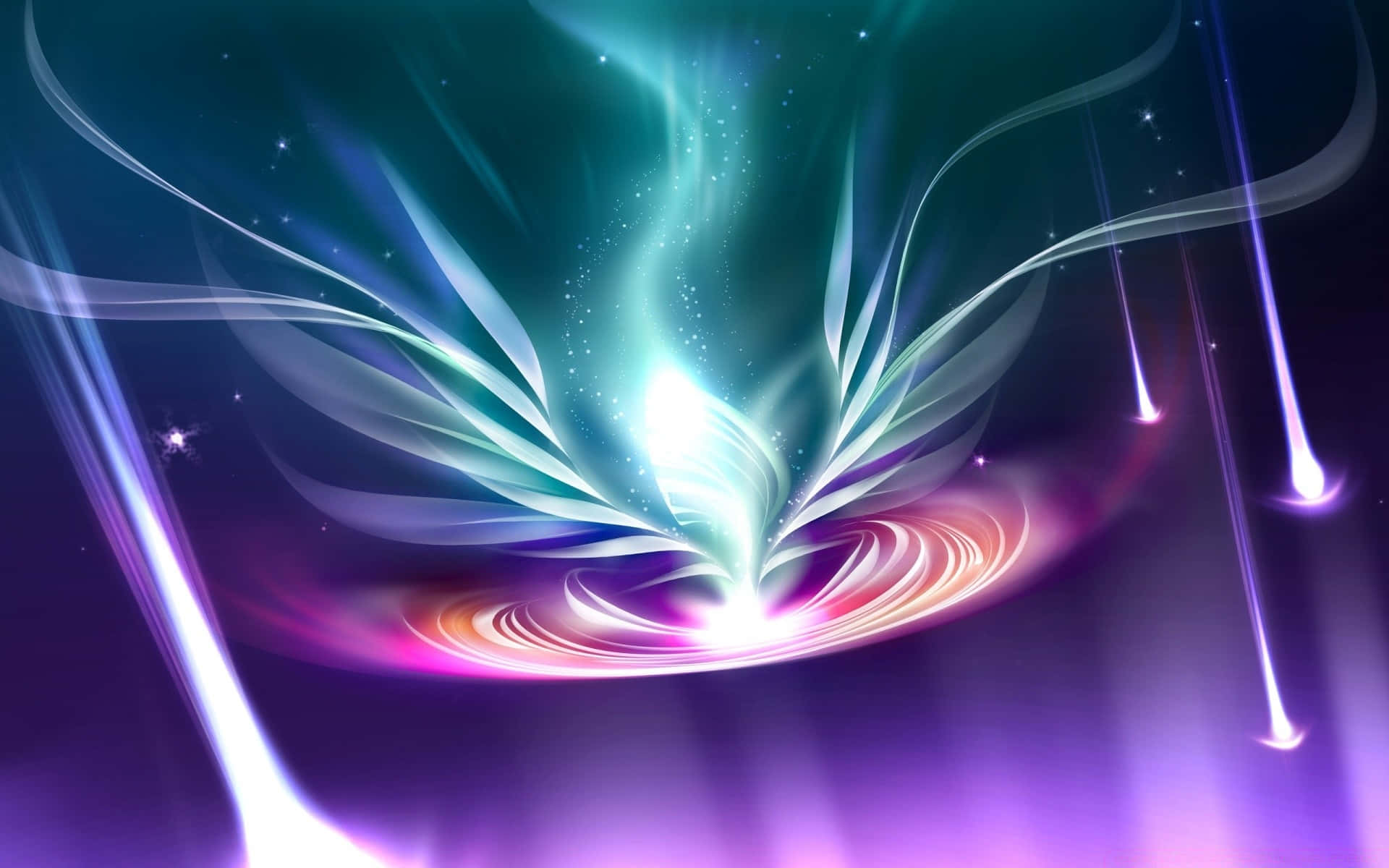 Abstract Energy, cosmic flower, translucent petals, Full HD Desktop Wallpaper