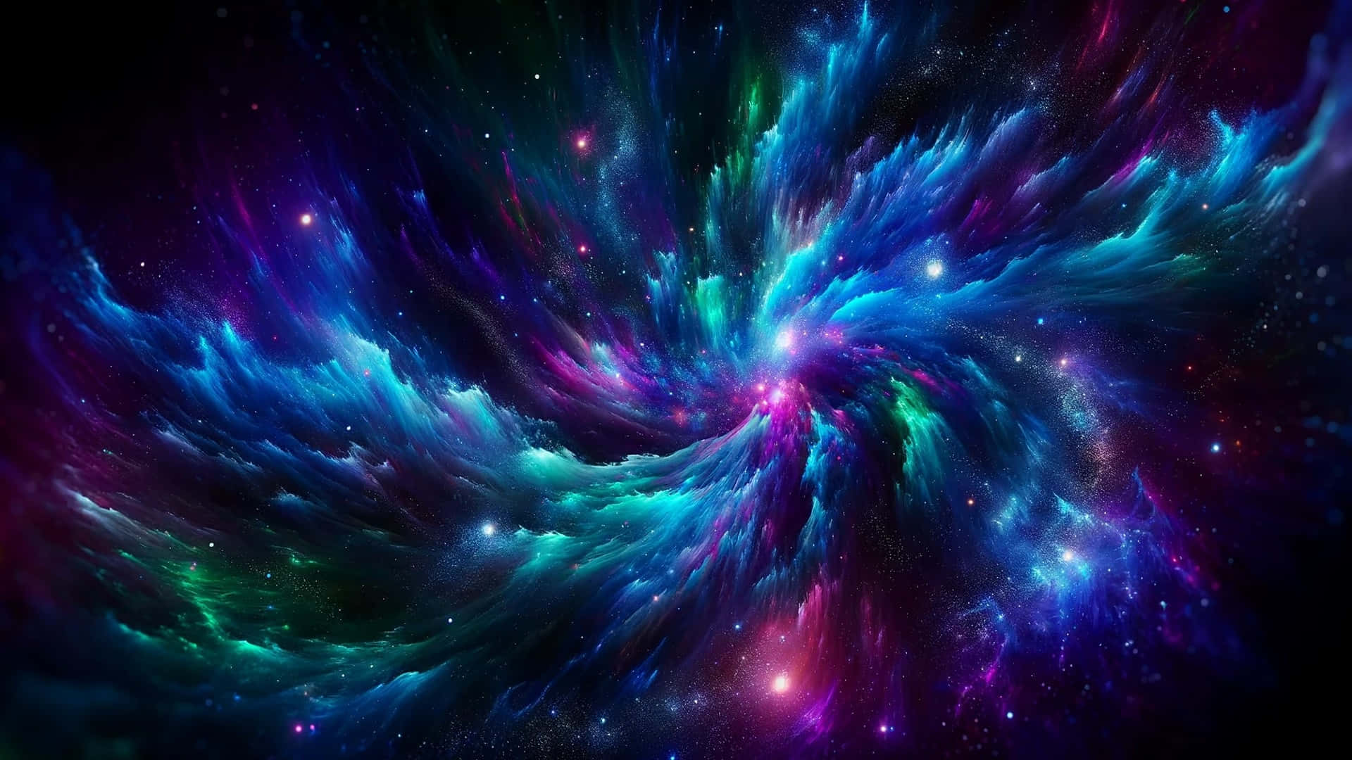 cosmic nebula, electric blues, purples, Full HD Desktop Wallpaper
