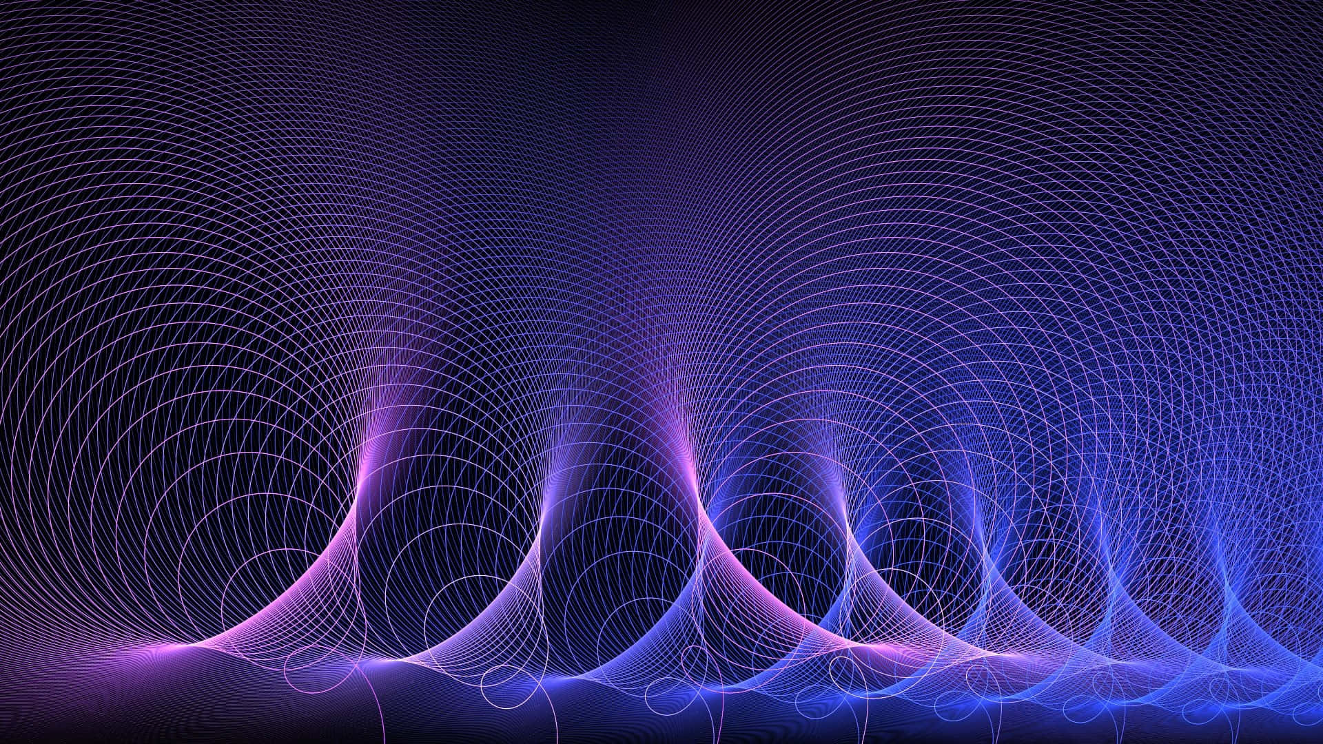 abstract energy waves, vibrant purple, blue concentric wave patterns, Full HD Desktop Wallpaper