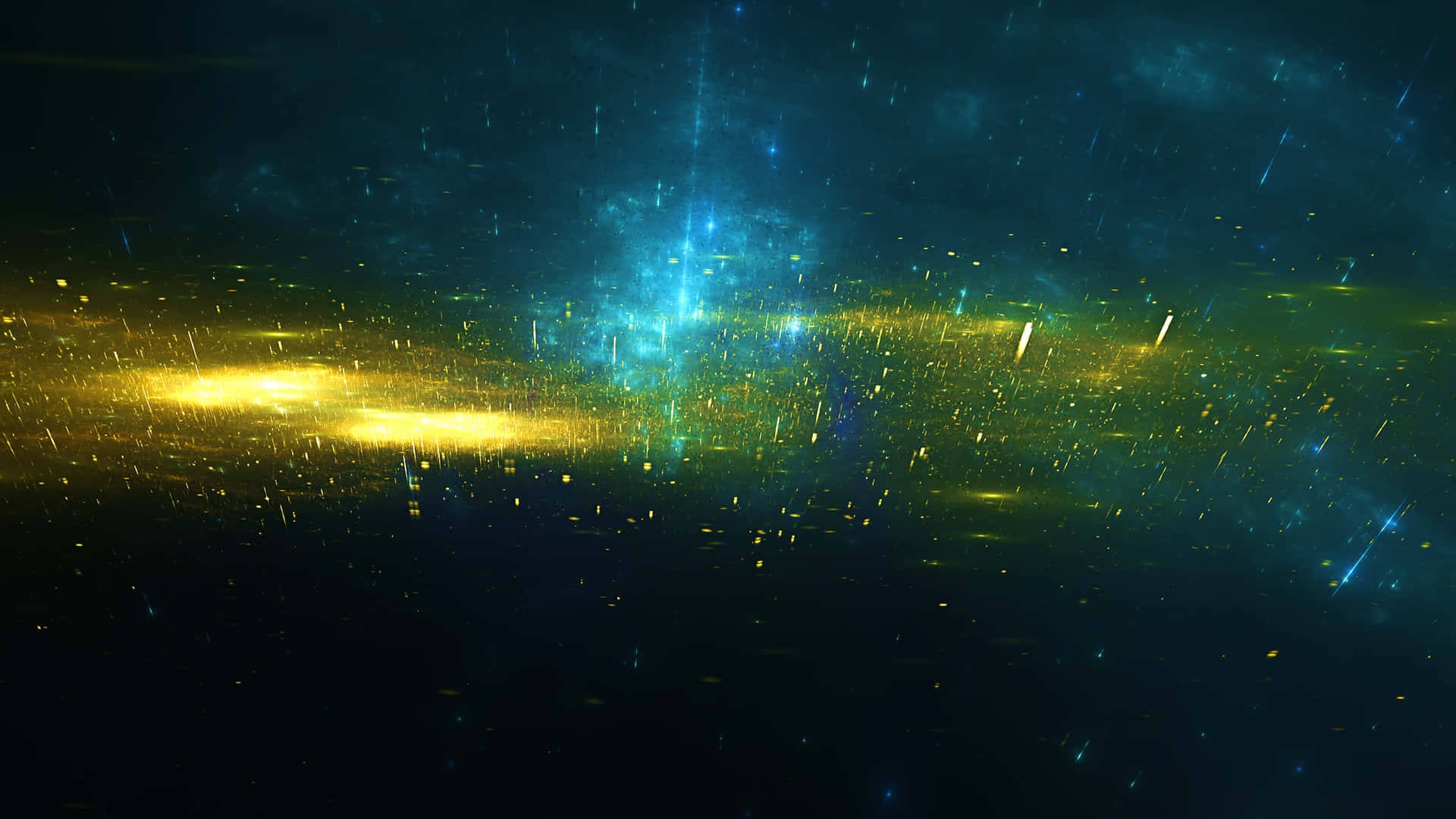 cosmic energy flux abstract, glowing blue nebula, streaks of golden light, Full HD Desktop Wallpaper