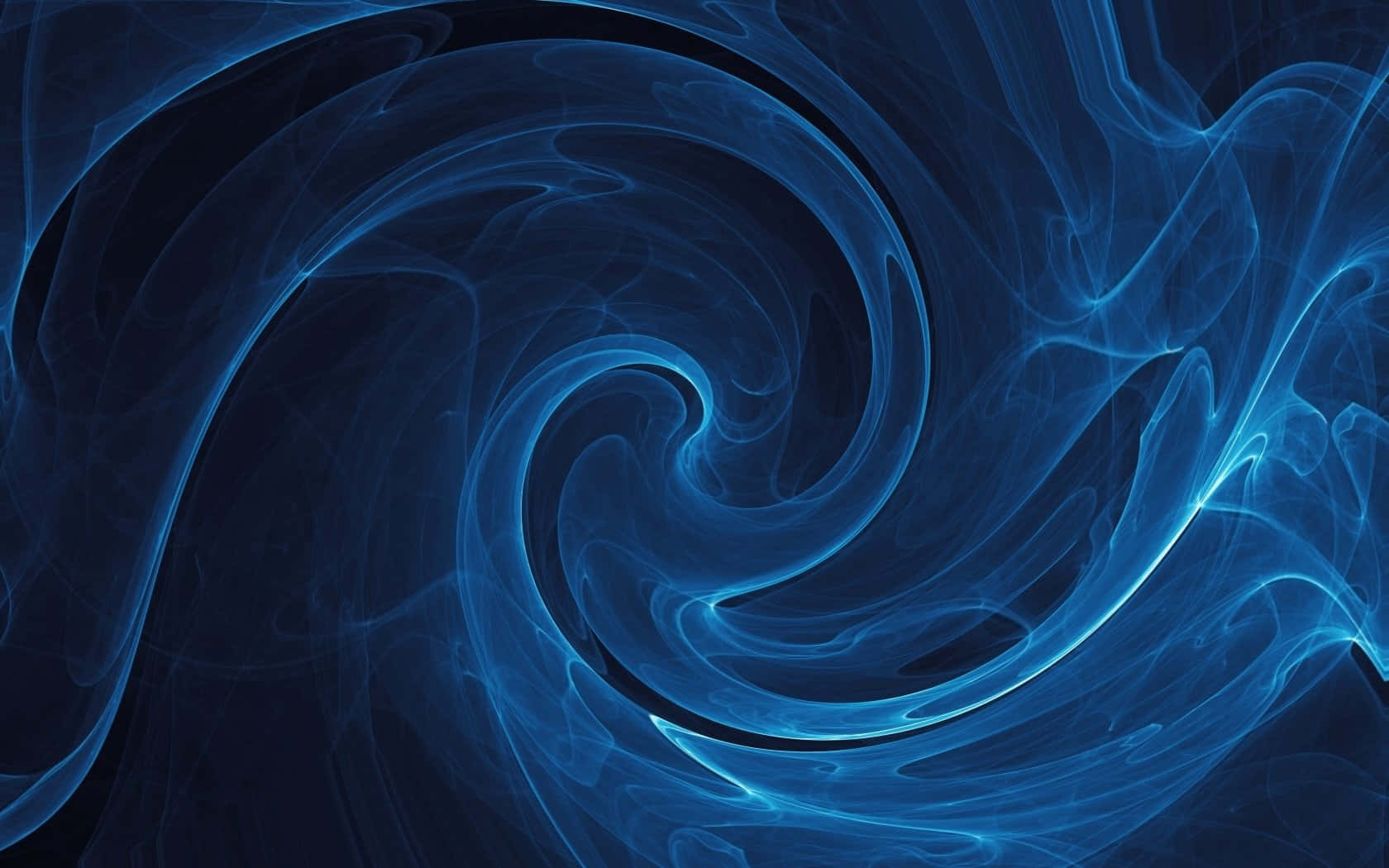 glowing blue smoke, concentric spirals, deep navy backdrop, HD Desktop Wallpaper