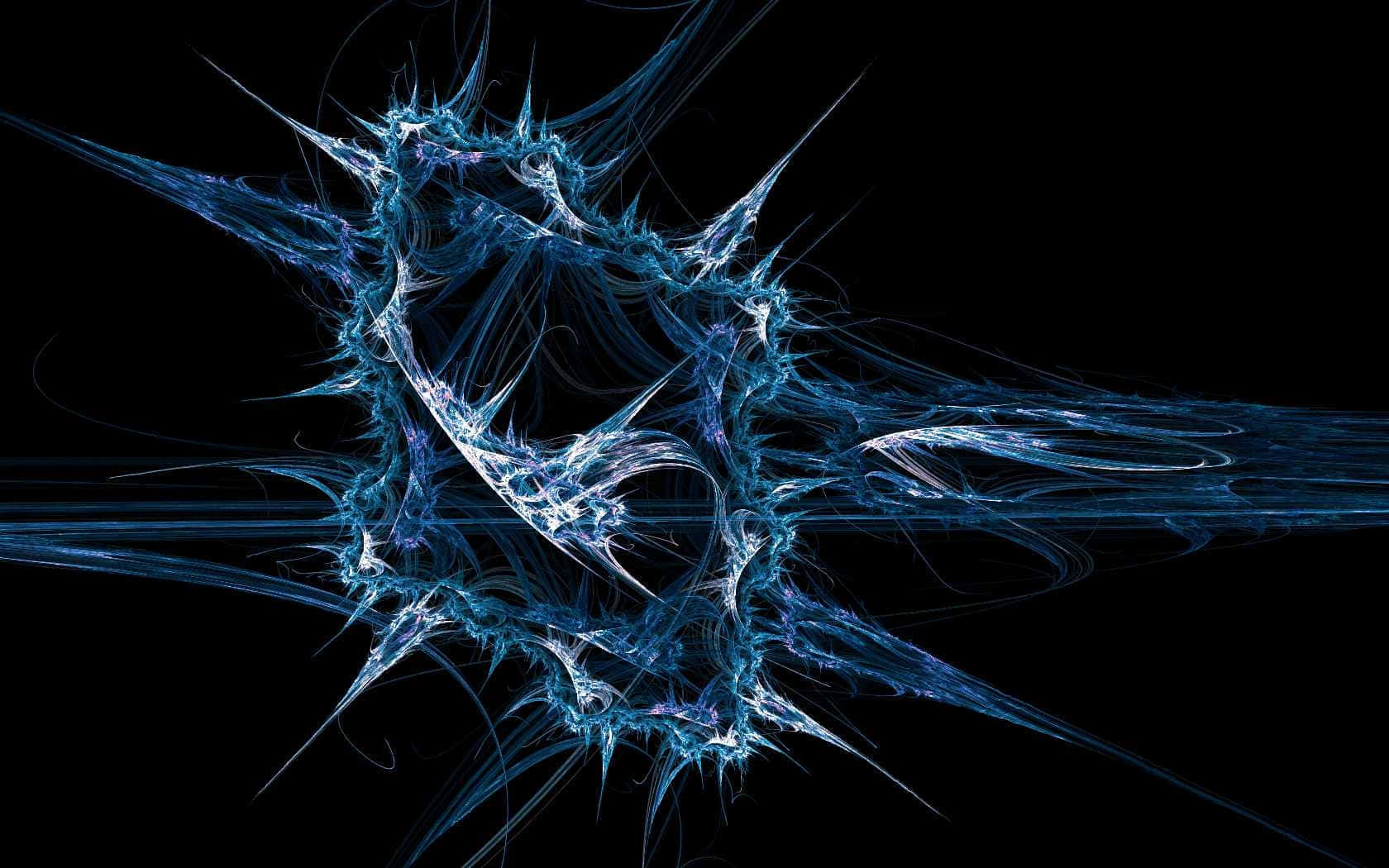 abstract blue energy, glowing blue fractal explosion, sharp spiky tendrils, HD Desktop Wallpaper