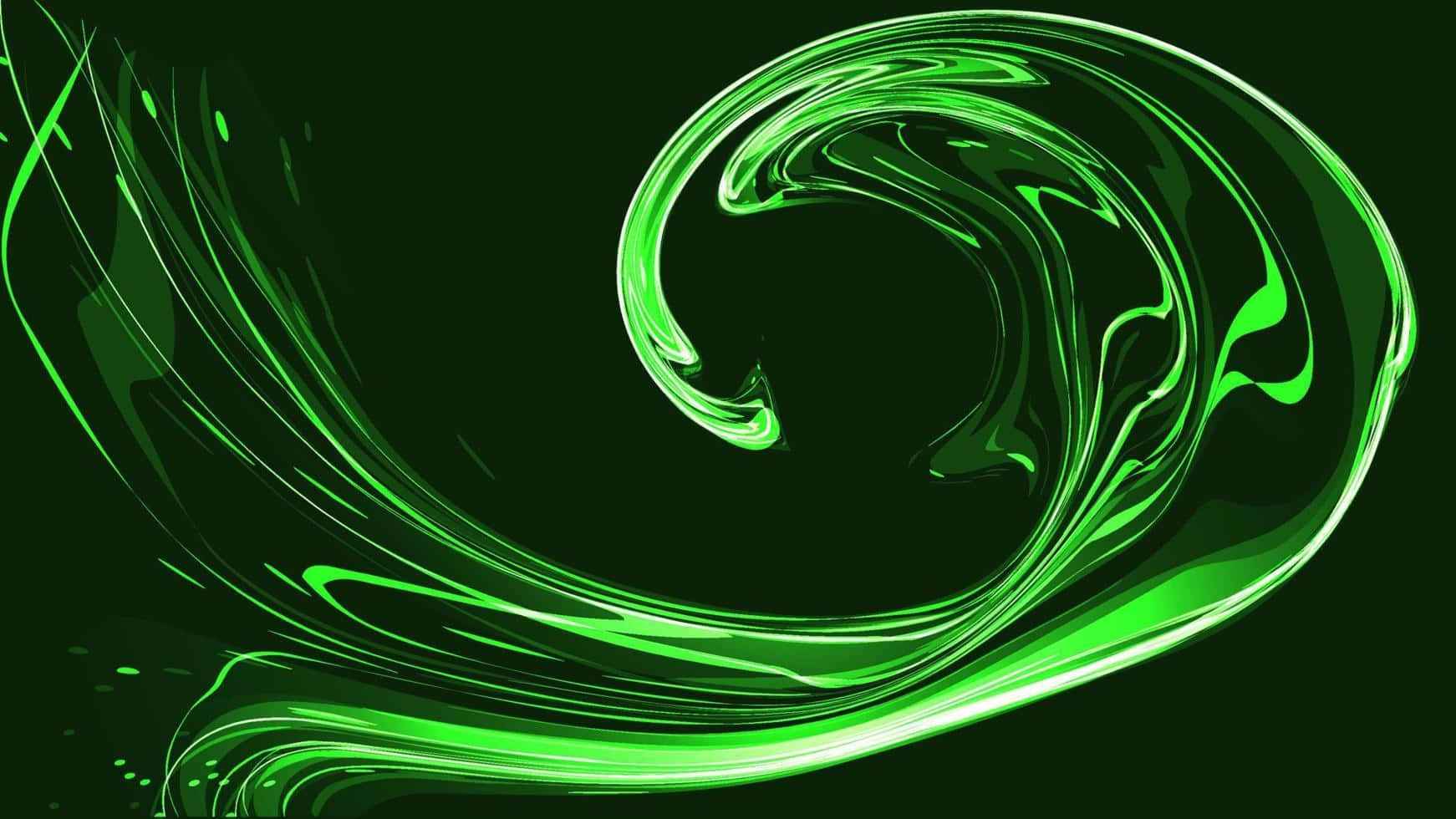 neon green, luminous, liquid swirl, HD Desktop Wallpaper