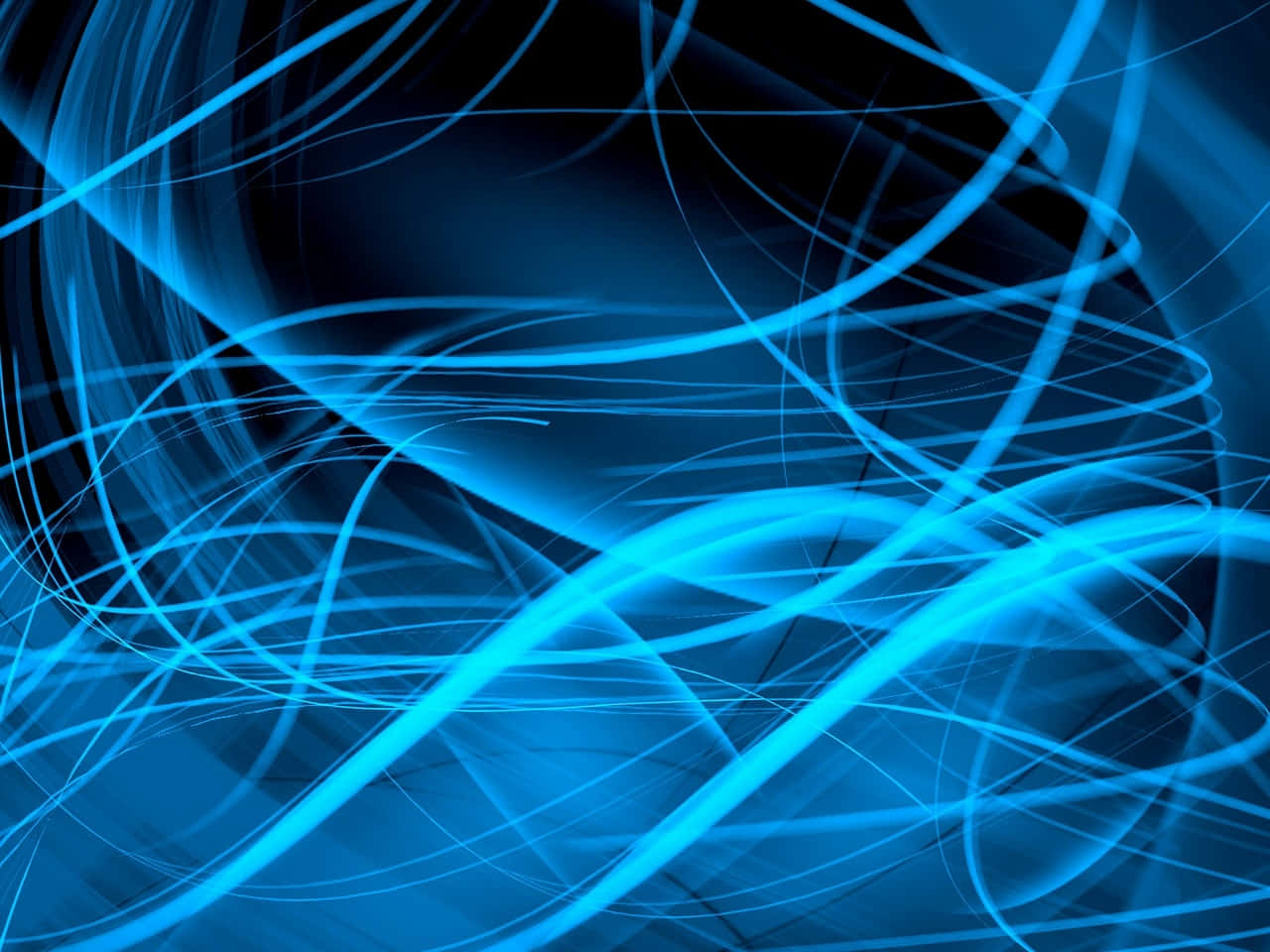 blue energy flow, electric blue glowing lines, deep black background, HD Desktop Wallpaper