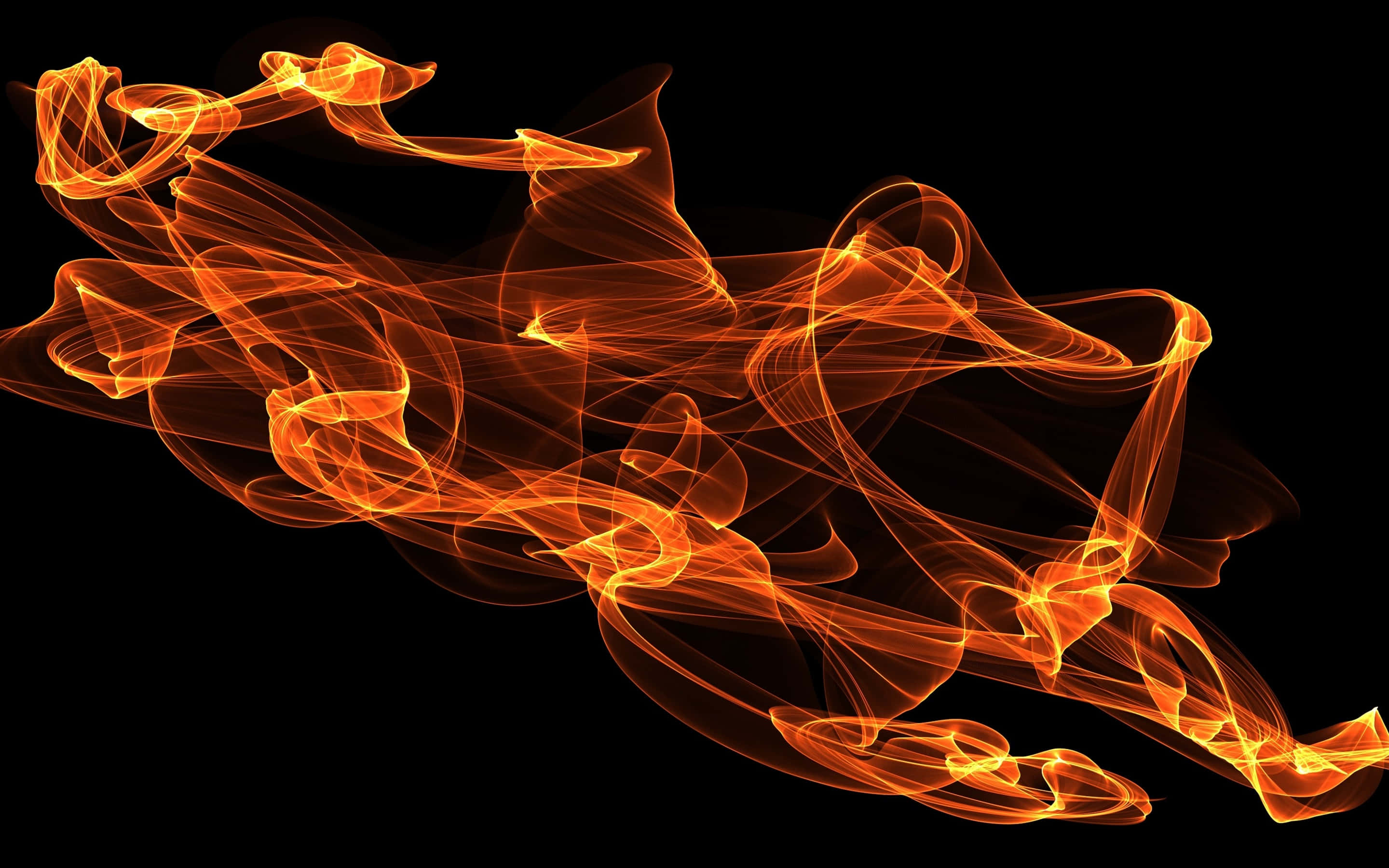 abstract flame art, vibrant orange, fractal flames, 2K Desktop Wallpaper