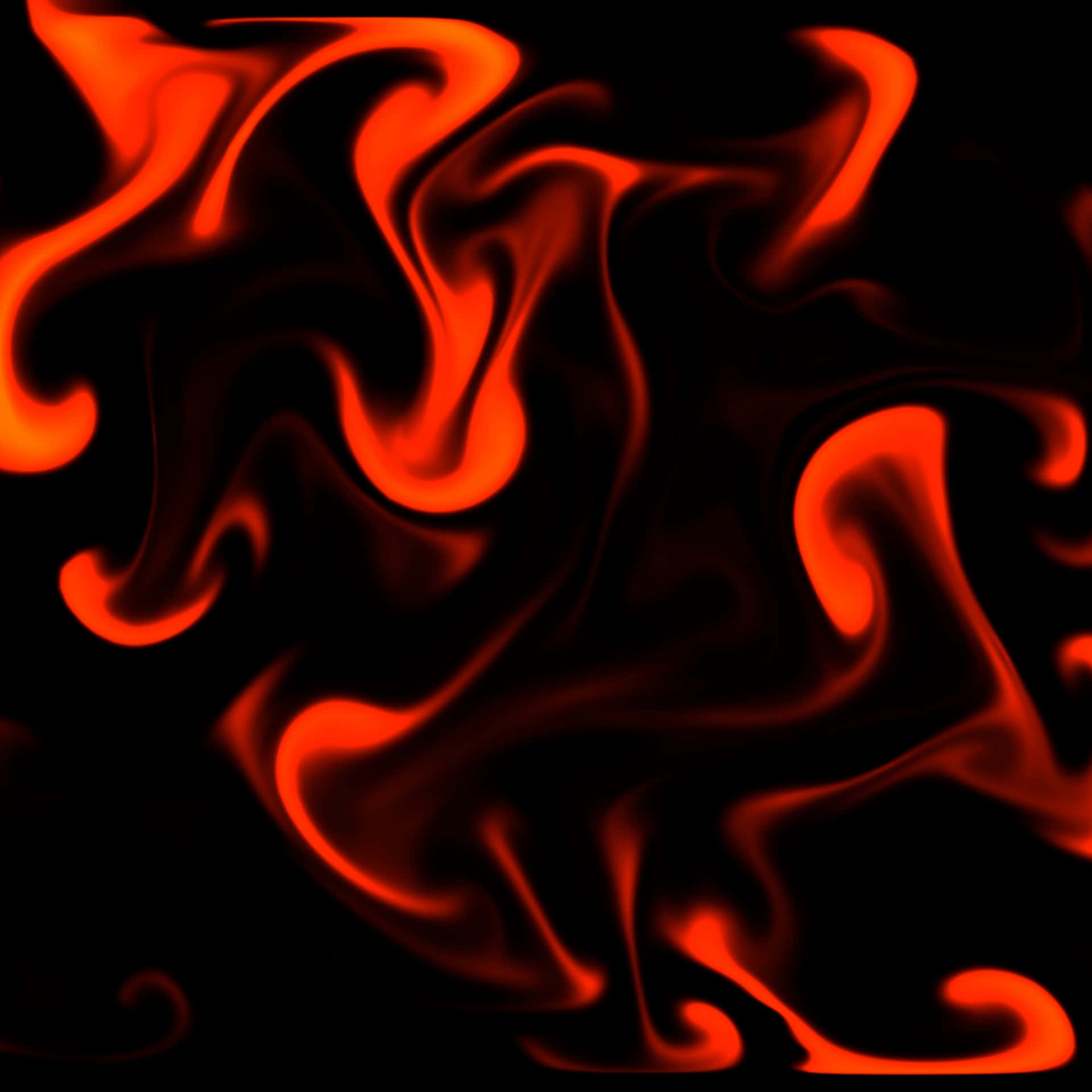 abstract flame artwork, vibrant swirling orange and red flames, deep black background, Full HD Desktop Wallpaper