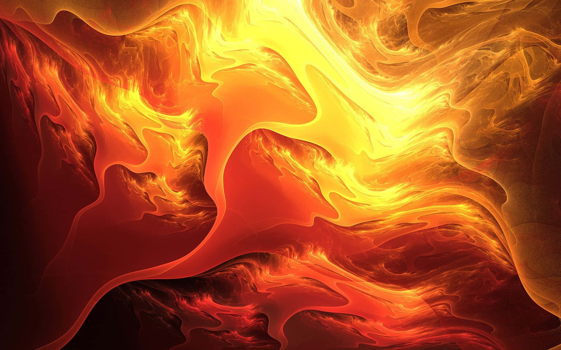 abstract inferno artwork, molten orange yellow, deep red, Full HD Desktop Wallpaper