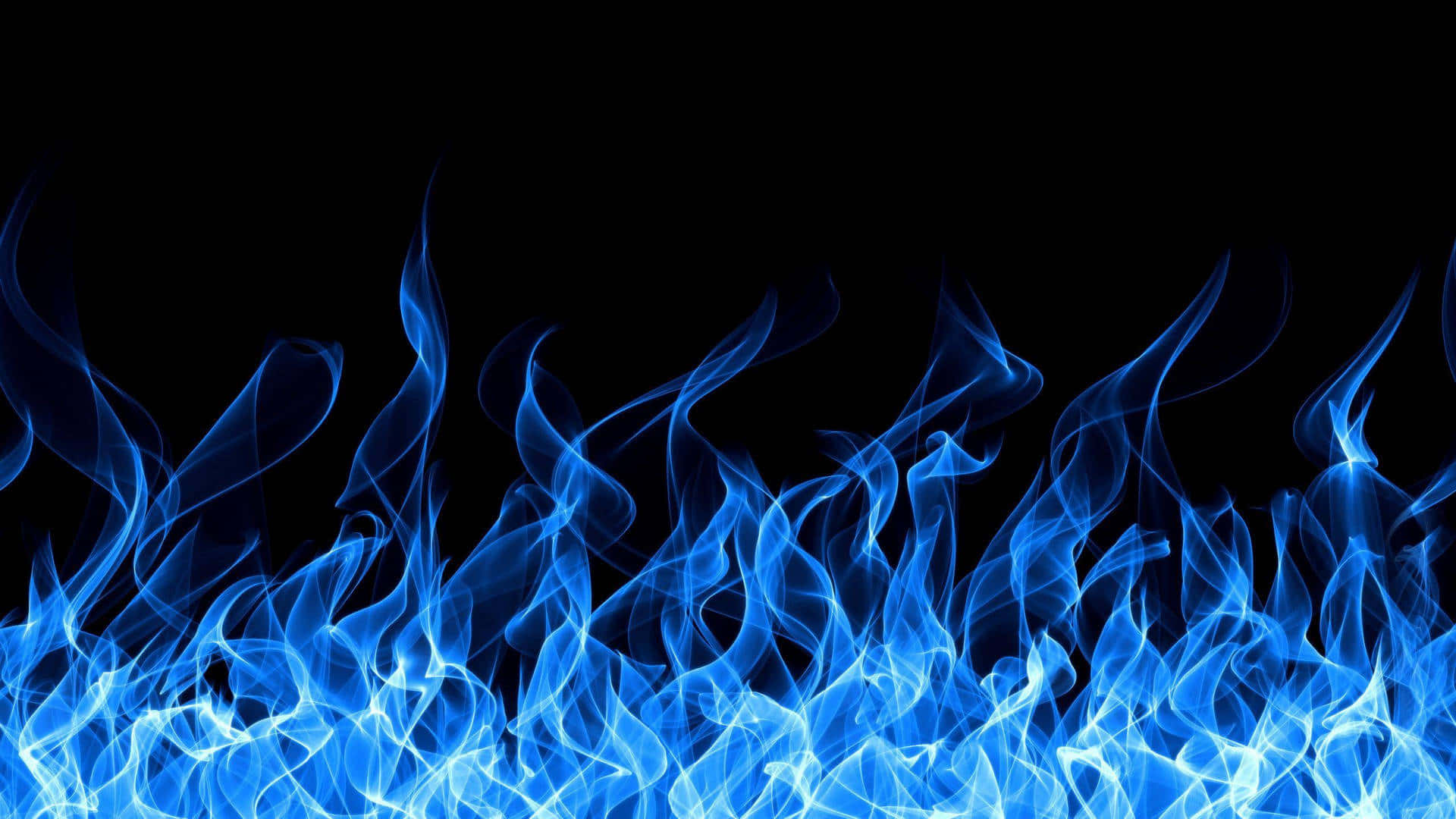blue abstract flame, vibrant blue flames, stark black background, Full HD Desktop Wallpaper