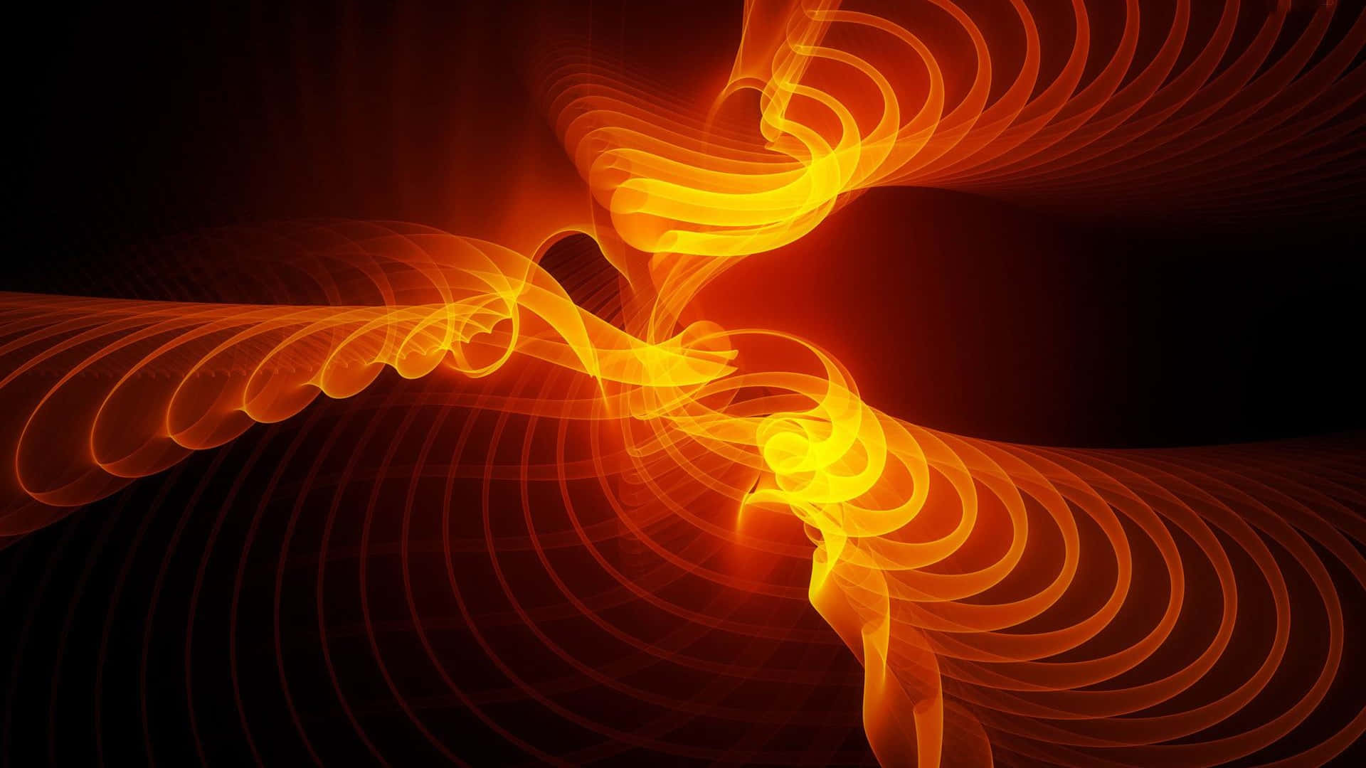 Abstract Fire, fractal swirls, orange, Full HD Desktop Wallpaper