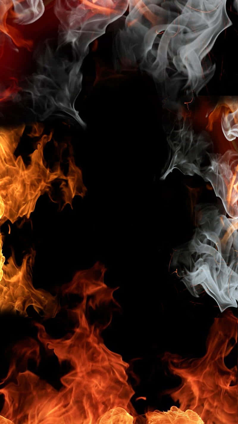 Abstract Fire, orange flames, swirling gray smoke, HD Phone Wallpaper