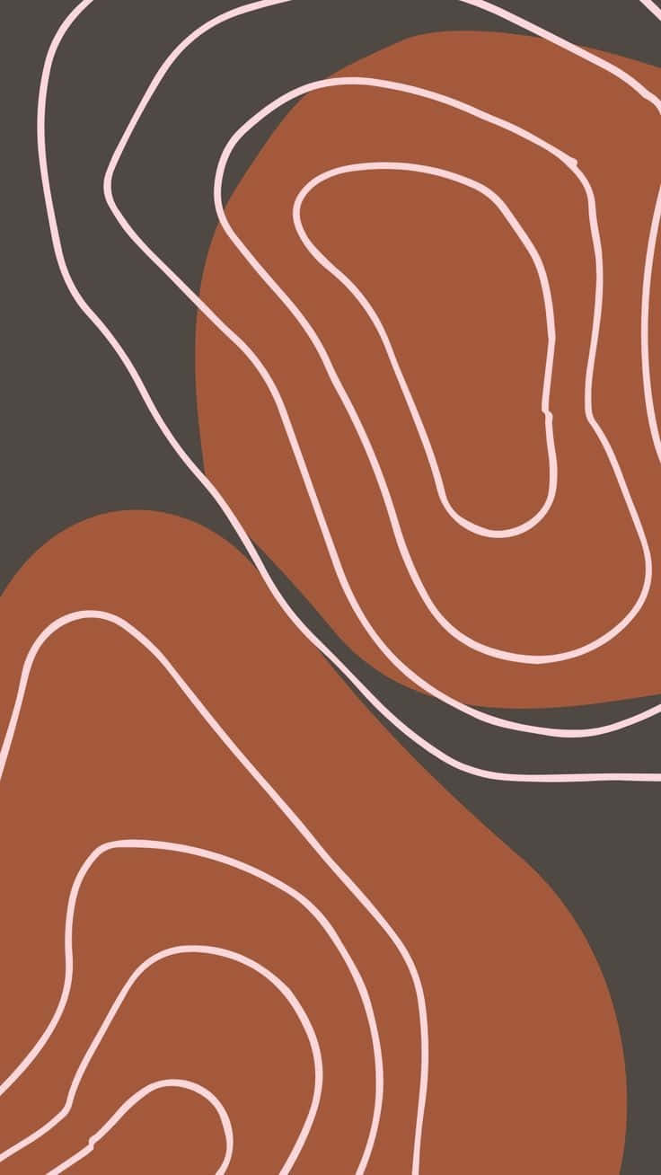 burnt orange, white lines, organic shapes, HD Phone Wallpaper