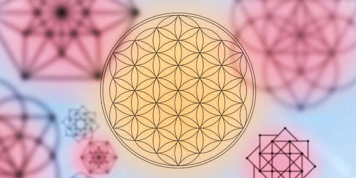 flower of life, golden, circular pattern, SD Desktop Wallpaper