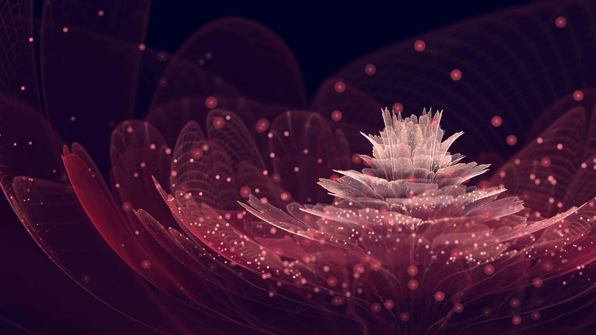 abstract floral glow, crystalline flower, deep magenta, Full HD Desktop Wallpaper
