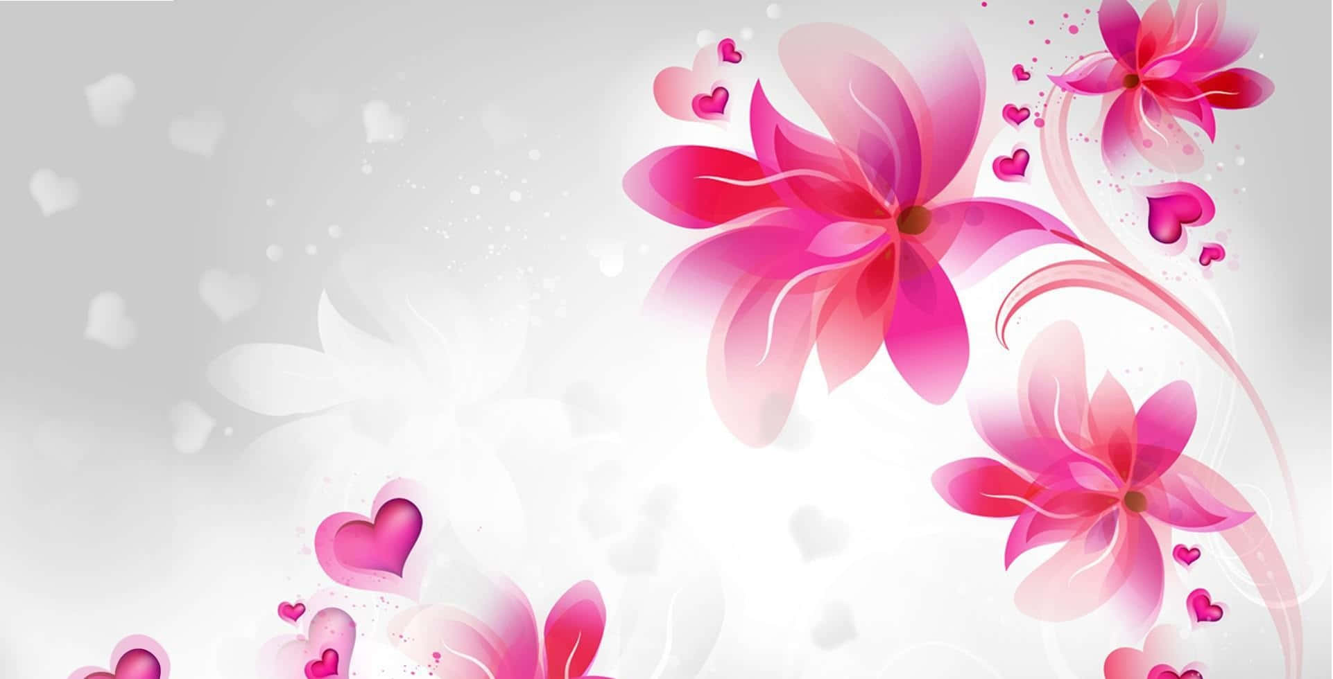 abstract pink floral design, vibrant pink, stylized flowers, Full HD Desktop Wallpaper