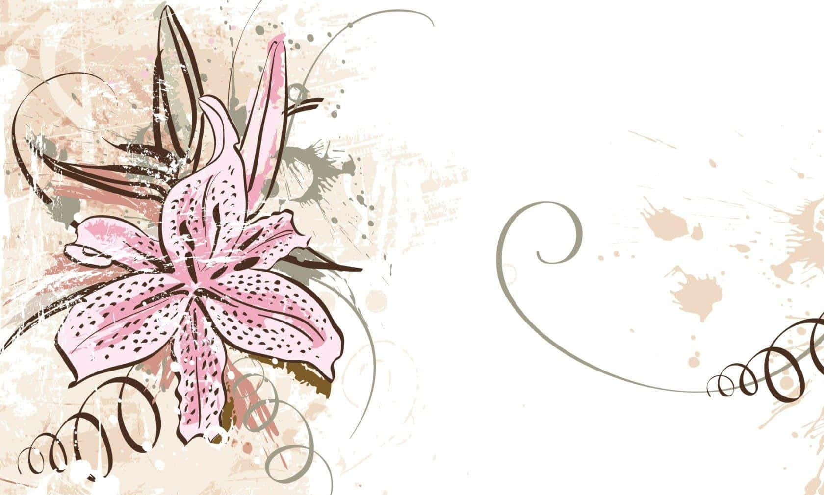 abstract pink lily, dark speckles, textured beige and white grunge background, HD Desktop Wallpaper