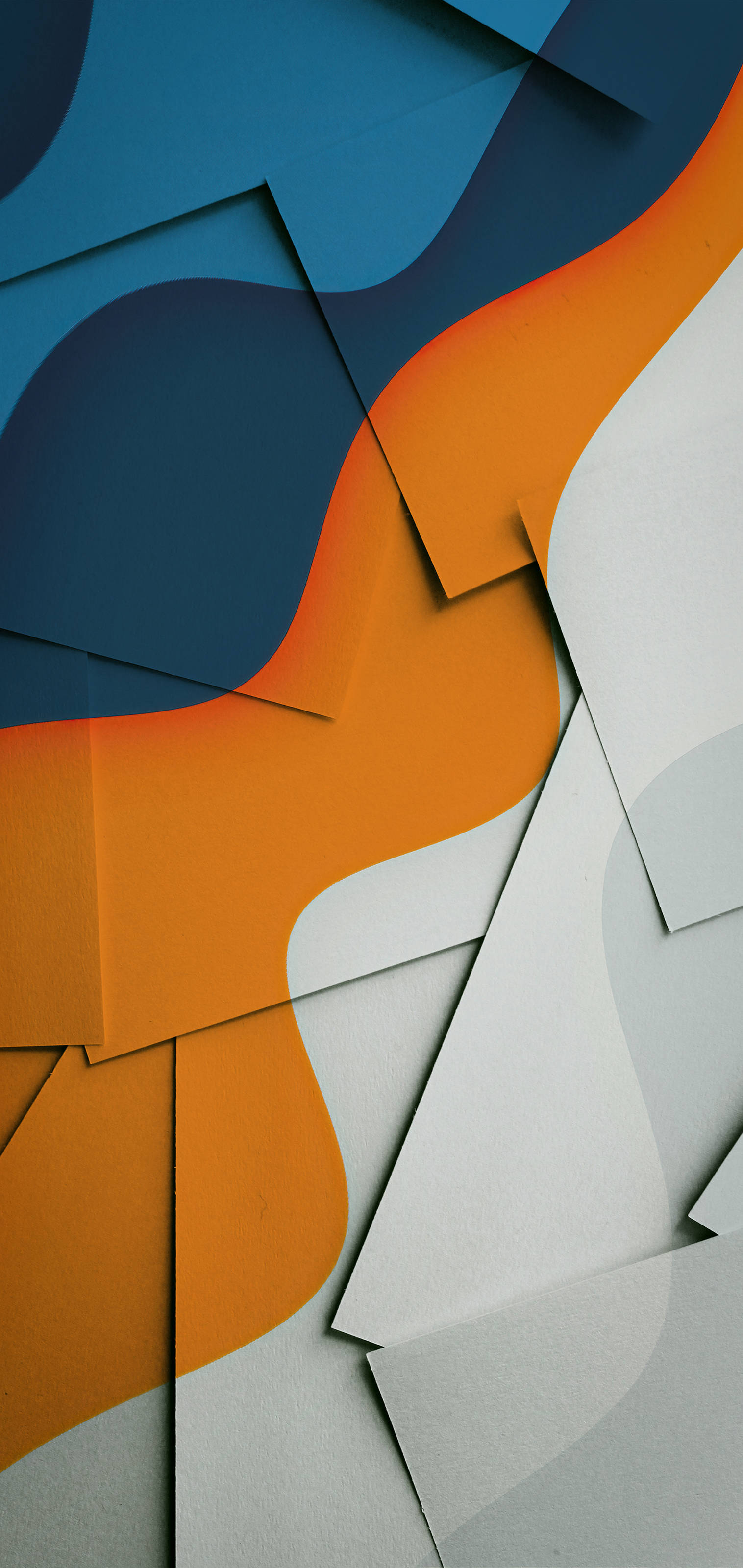 Abstract iPhone, blue, orange, 2K Phone Wallpaper