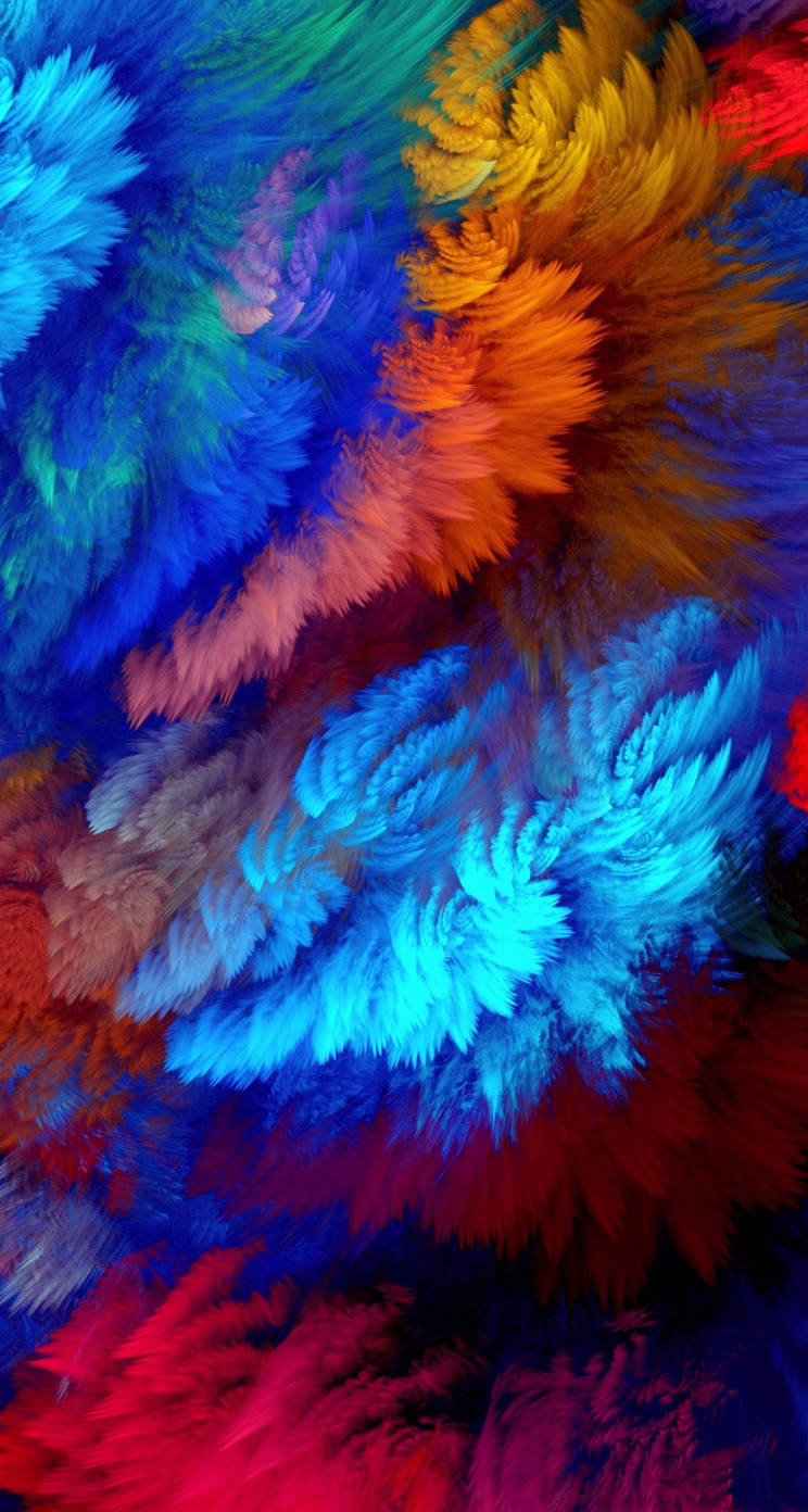 cool feathers abstract iphone, electric blues, oranges, HD Phone Wallpaper