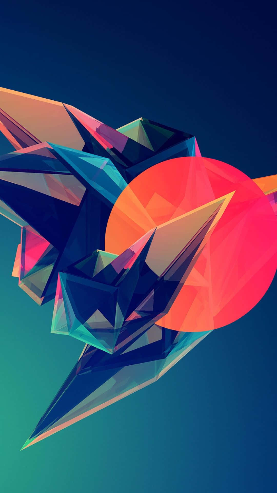 HD Abstract Polygon Phone, vibrant abstract geometric bird, sharp facets, Full HD Phone Wallpaper