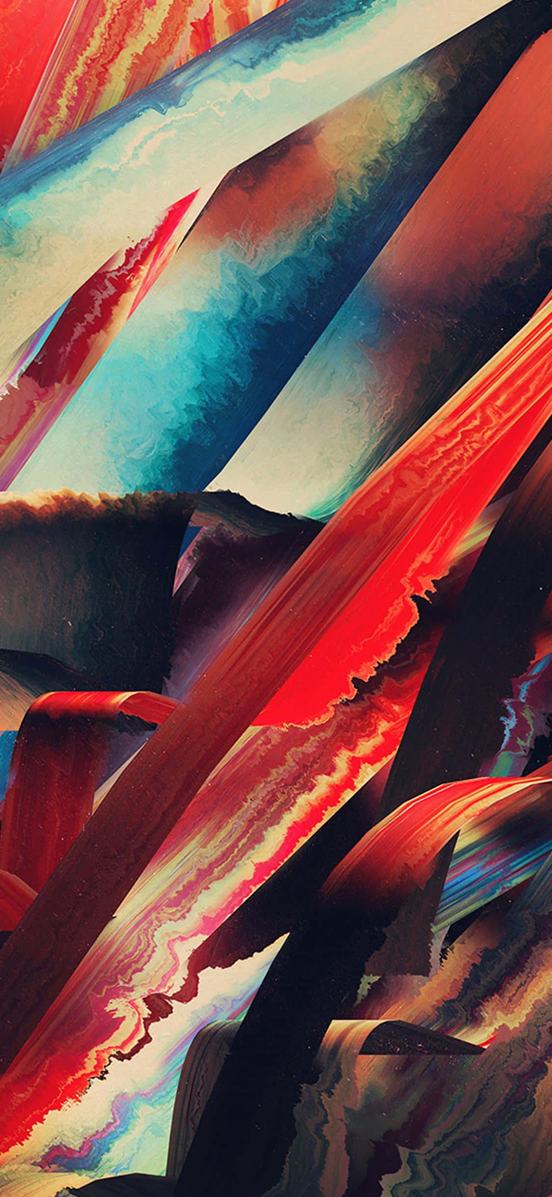 iPhone X, abstract digital artwork, bold red, Full HD Phone Wallpaper