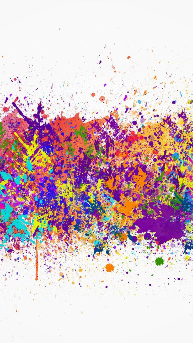 paint splatter, multicolored, white background, HD Phone Wallpaper