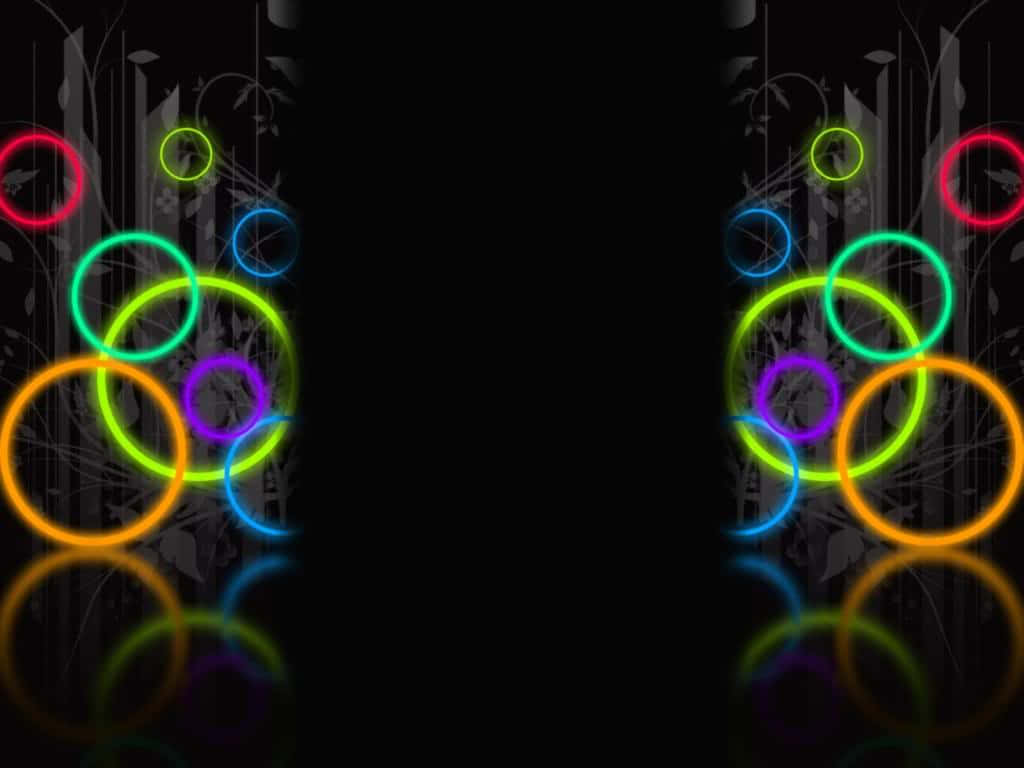 neon colors, vibrant abstract lights, dark background, SD Desktop Wallpaper