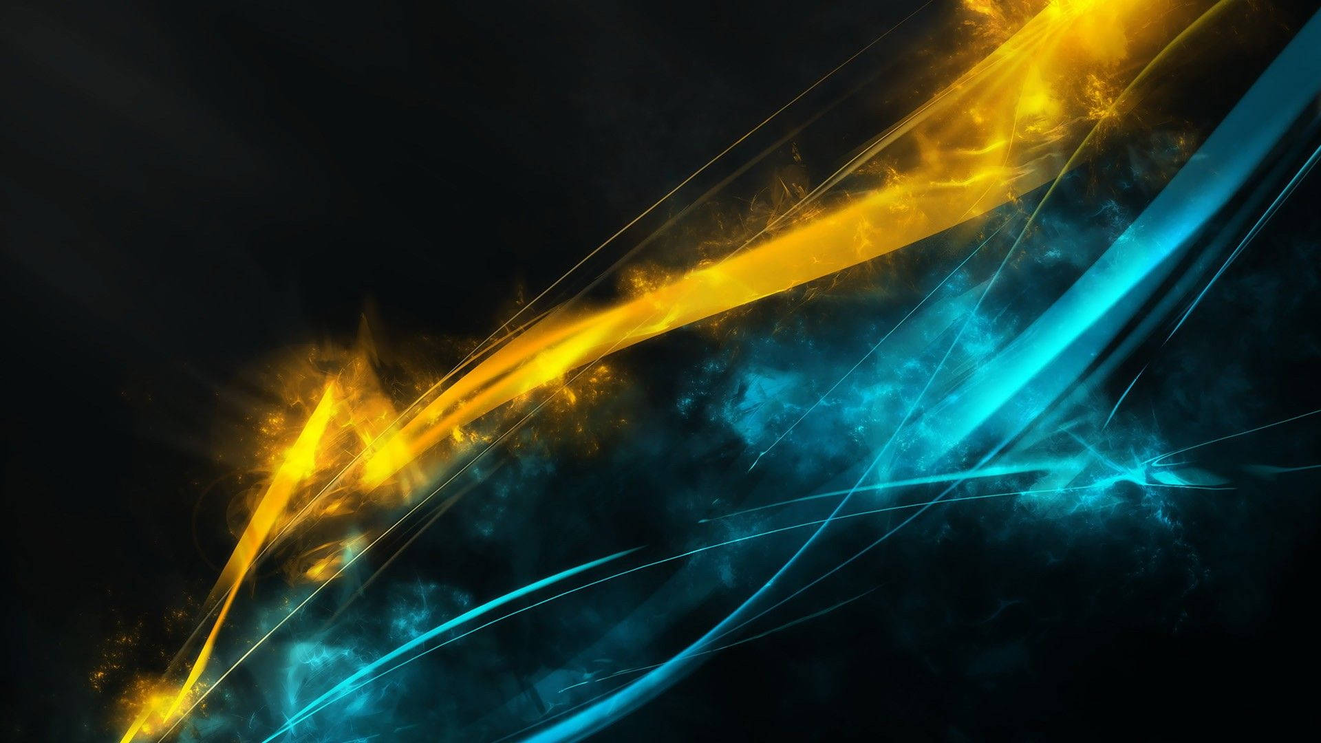 yellow, blue, abstract light, Full HD Desktop Wallpaper