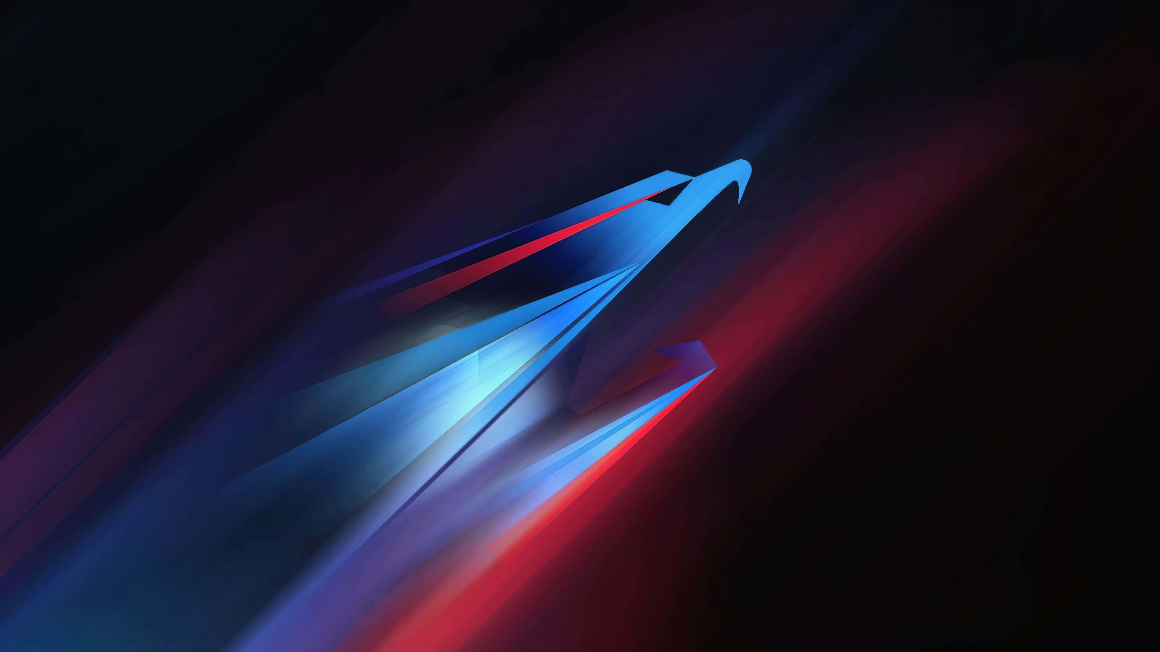 blue light streaks, red light streaks, dark background, 4K Desktop Wallpaper
