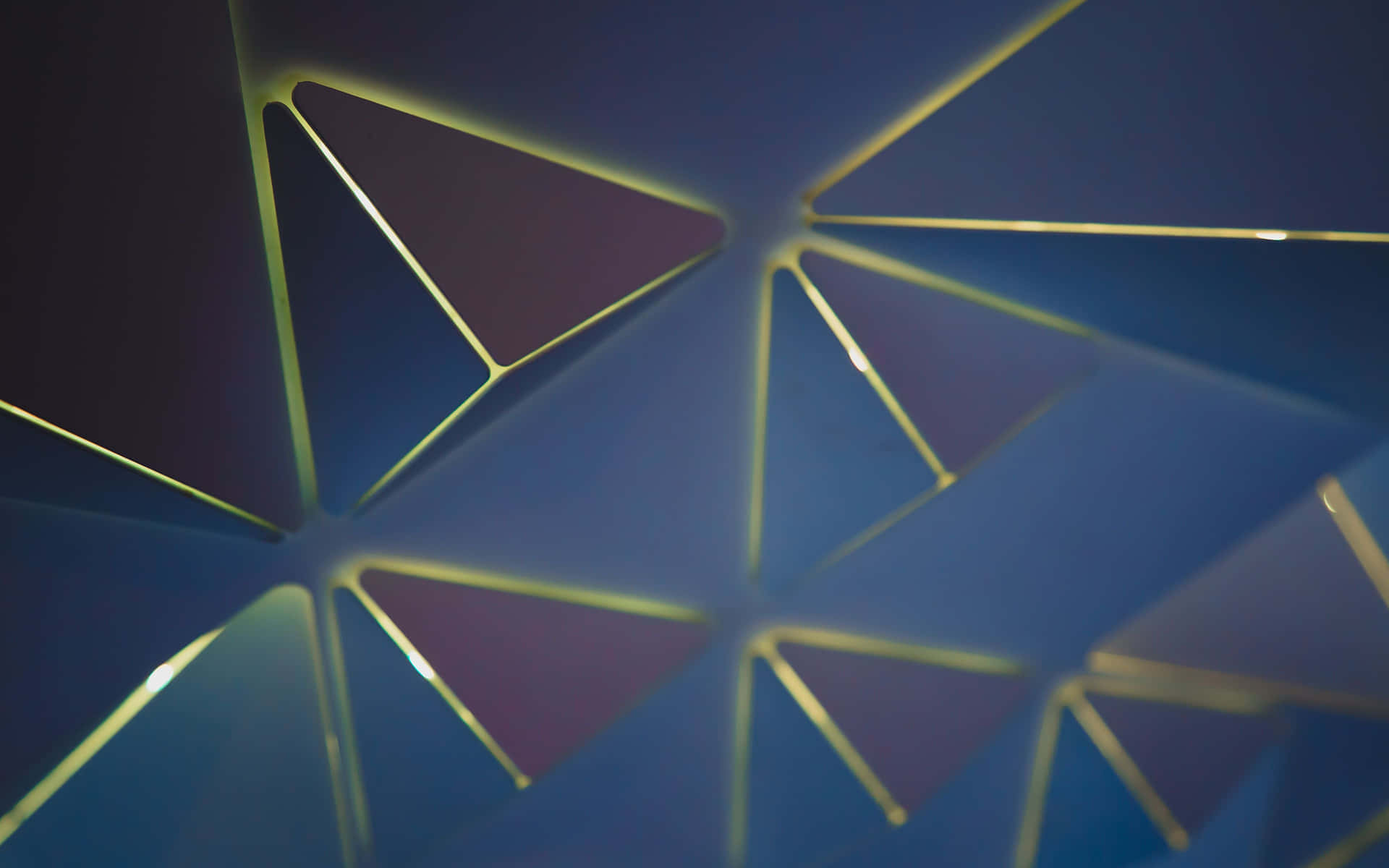 glowing gold lines, triangles, deep blue gradient background, Full HD Desktop Wallpaper