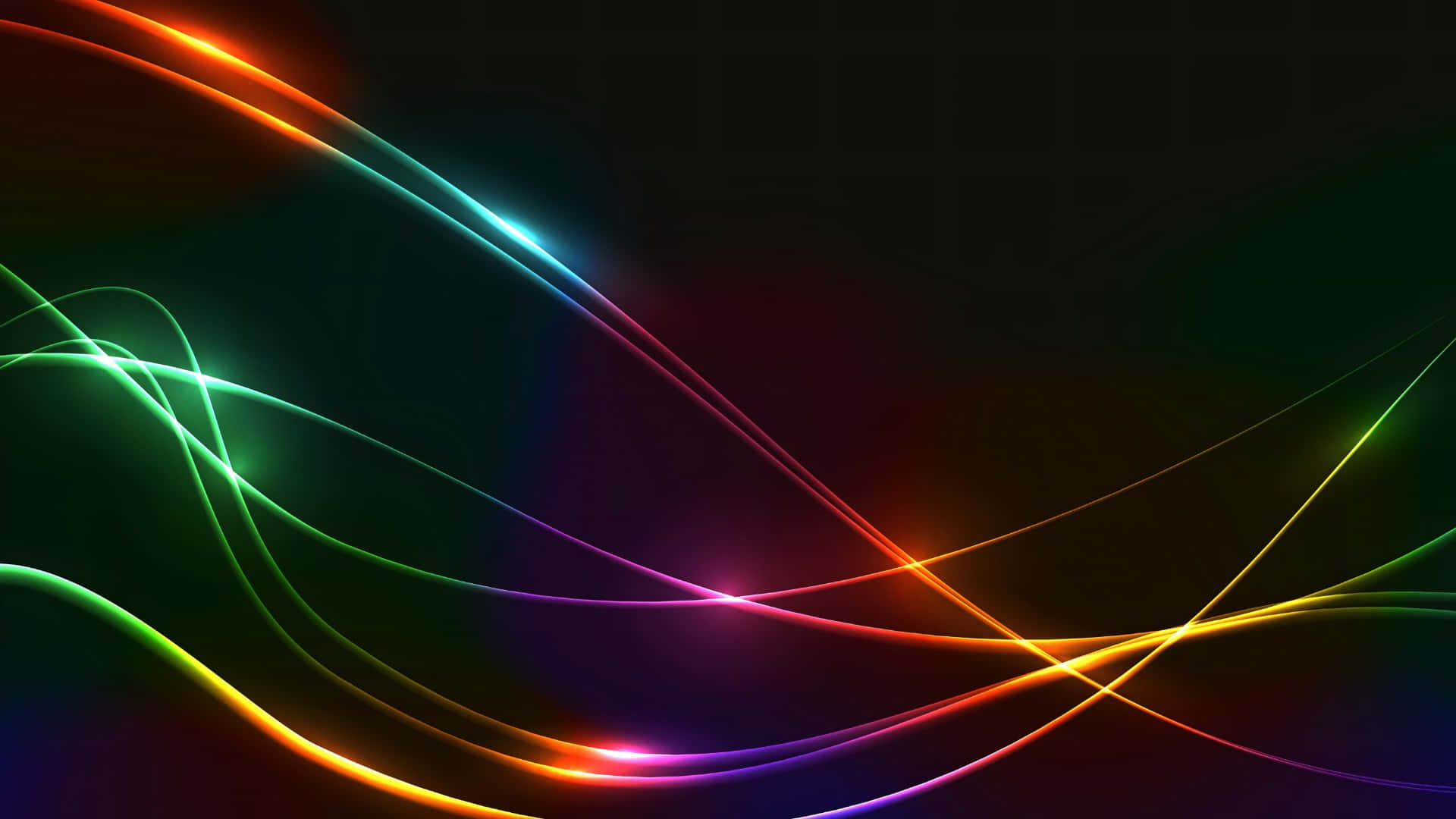 colorful abstract light waves, neon light streaks, rainbow hues, Full HD Desktop Wallpaper