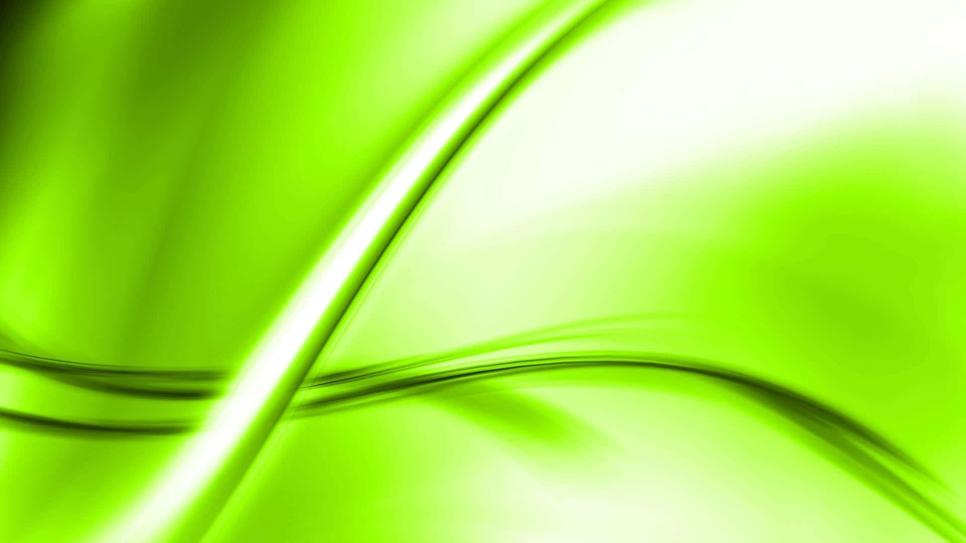 green abstract light waves, vibrant lime green, glossy highlights, Full HD Desktop Wallpaper