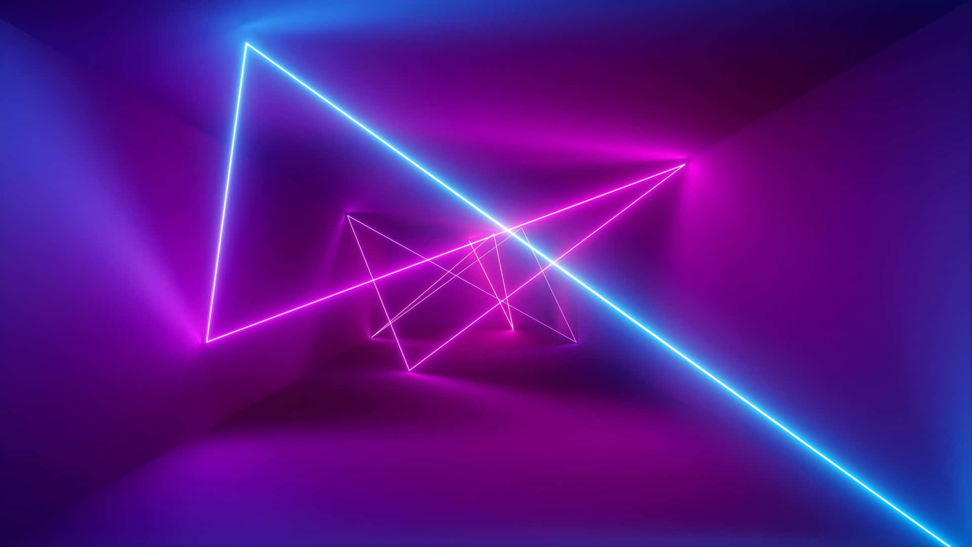 neon blue, pink, geometric triangles, Full HD Desktop Wallpaper