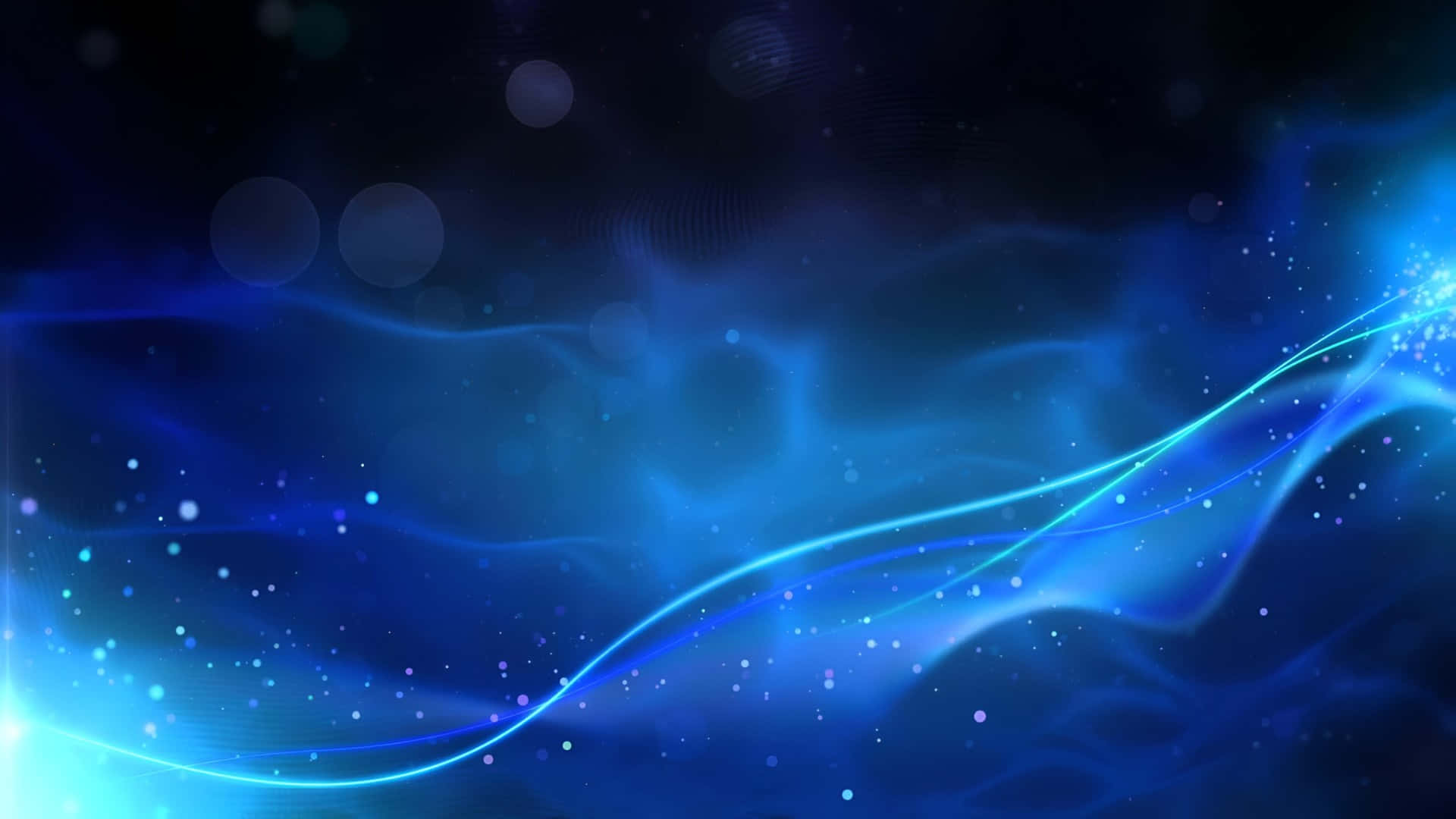 abstract blue light waves, vibrant electric blue energy waves, dark cosmic background, Full HD Desktop Wallpaper