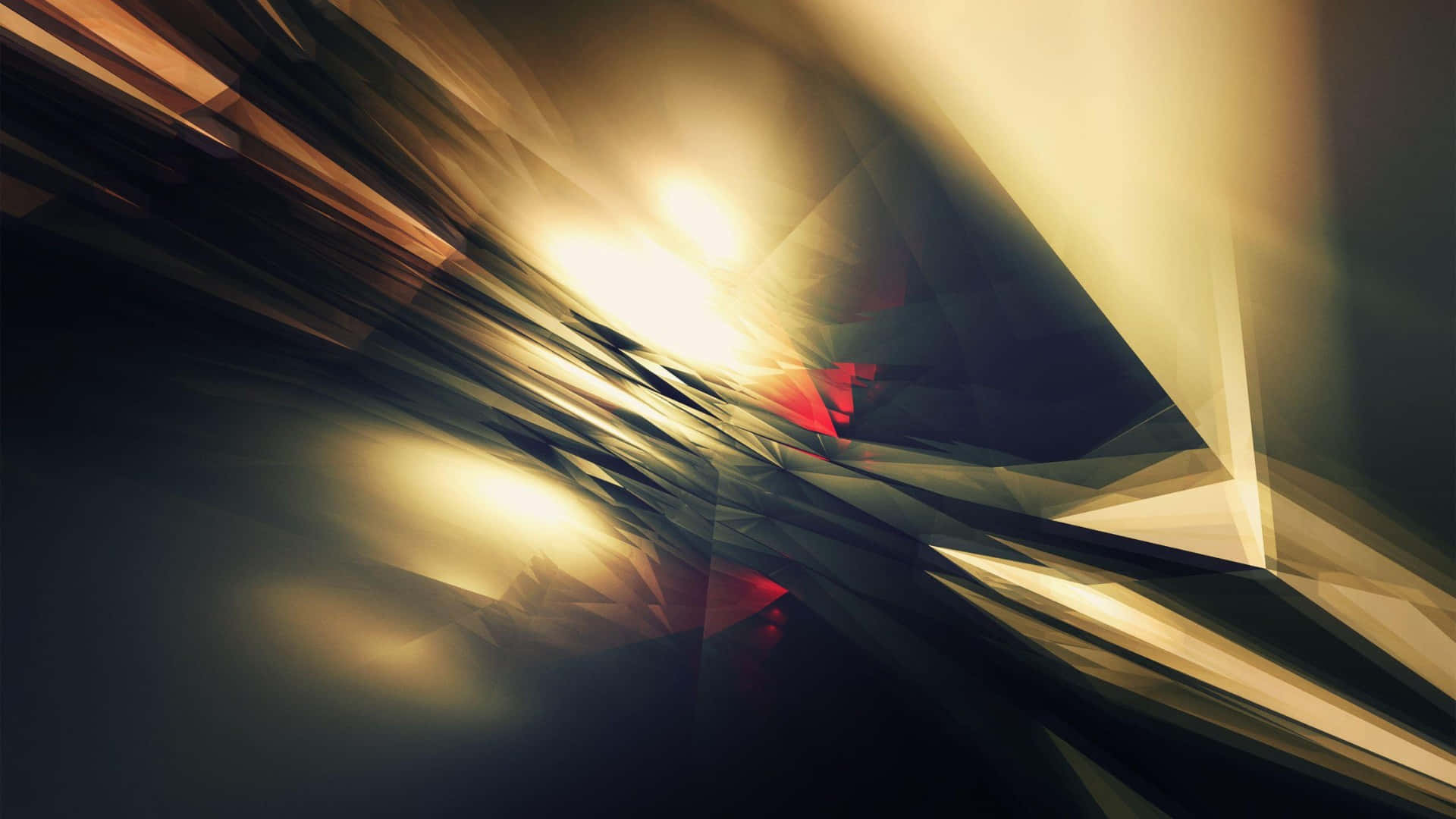 abstract light streaks, glowing golden light sources, sharp geometric shards, Full HD Desktop Wallpaper