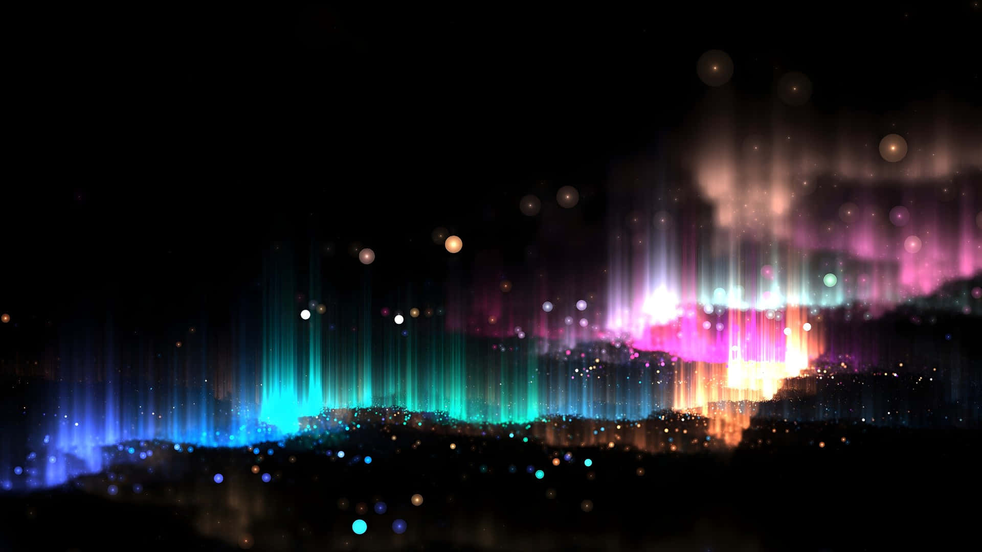 abstract neon light waves, electric blues, teals, Full HD Desktop Wallpaper