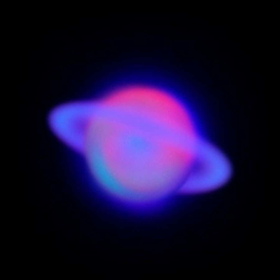 glowing planet, pink and blue hues, faint rings, SD Desktop Wallpaper