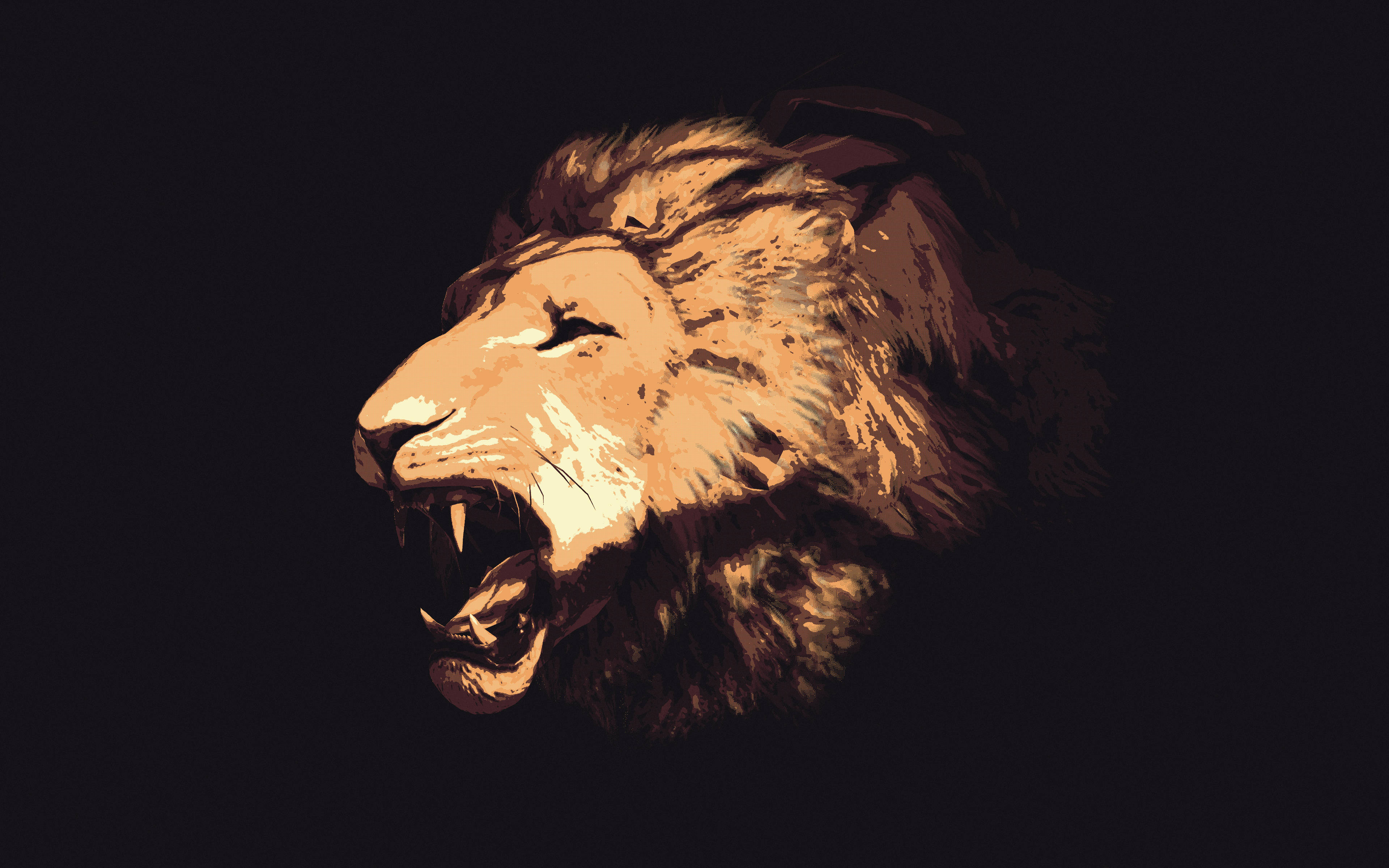 4K Ultra HD, lion's head, warm tones, 4K Desktop Wallpaper