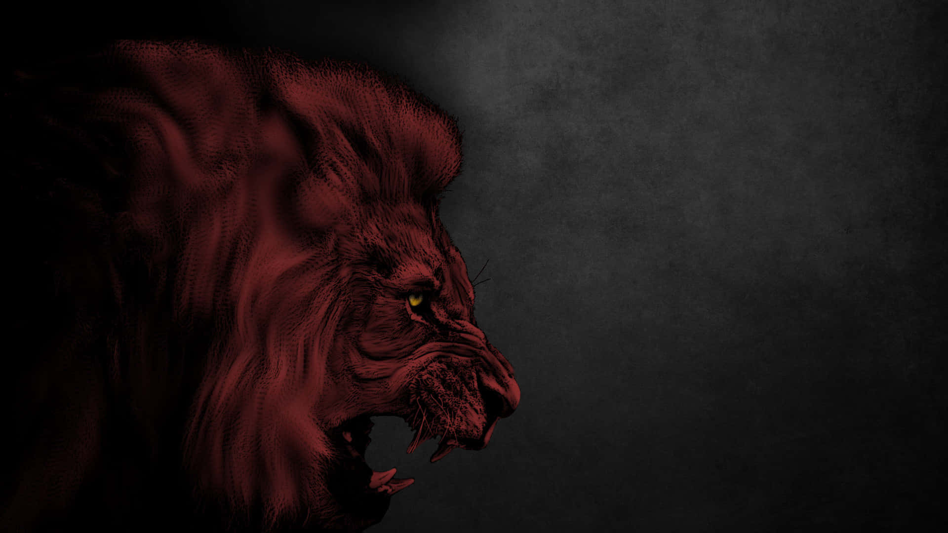 overt red lion, red lion, glowing yellow eyes, Full HD Desktop Wallpaper