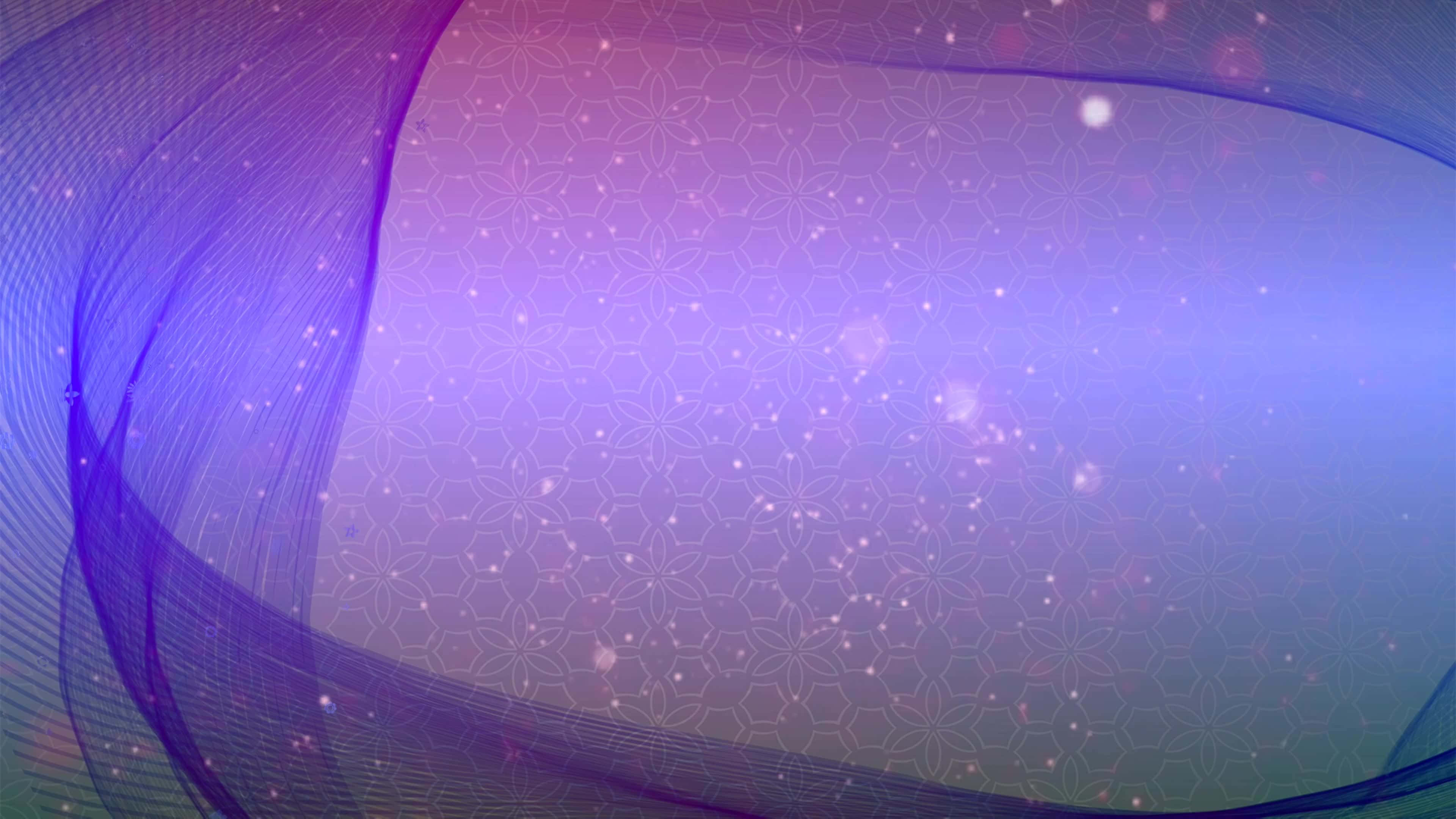 abstract purple swirl, glowing particles, hexagonal floral patterns, 4K Desktop Wallpaper